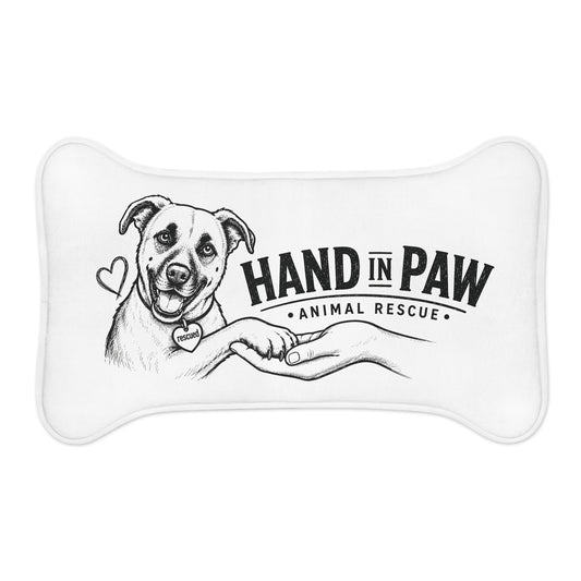 Hand in Paw Pet Feeding Mat - Non-Slip Bone-Shaped