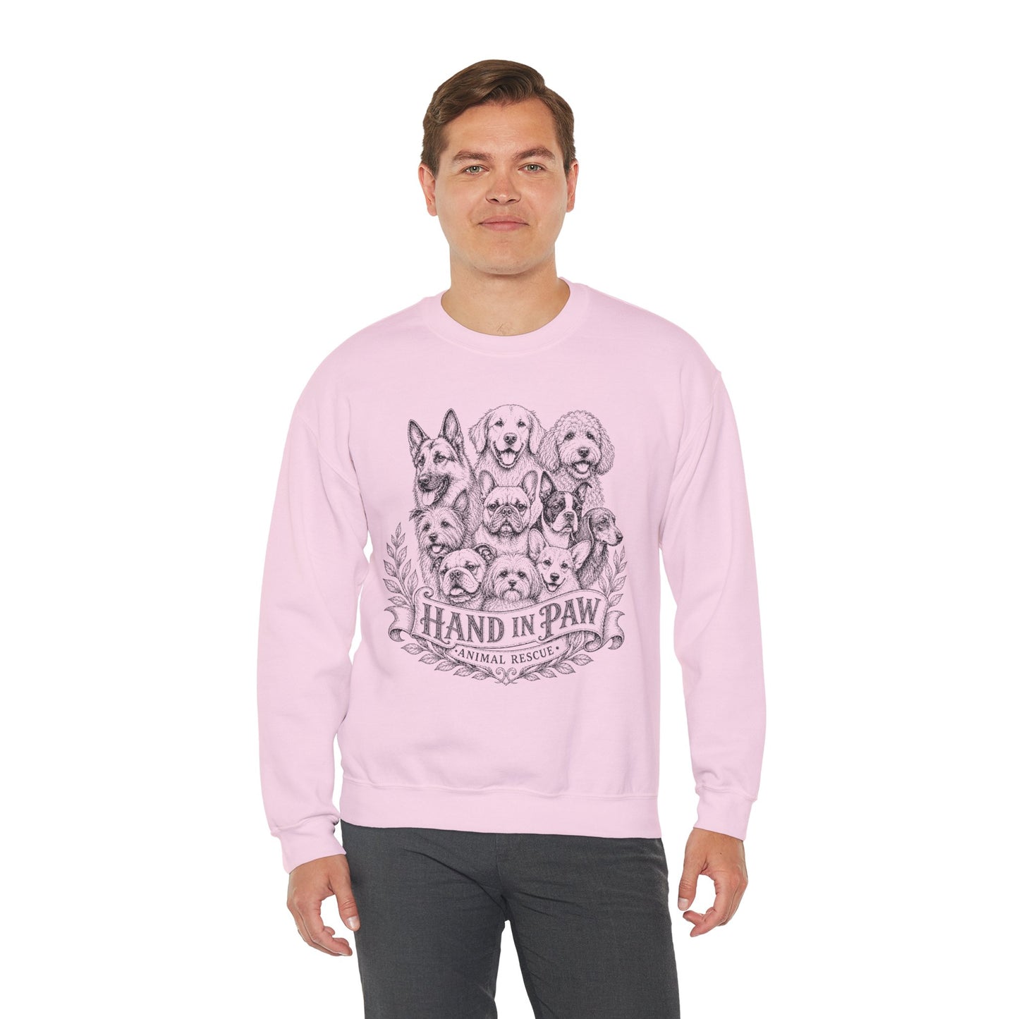 Hand in Paw Animal Rescue - Vintage Animal Sketch Unisex Crewneck Sweatshirt