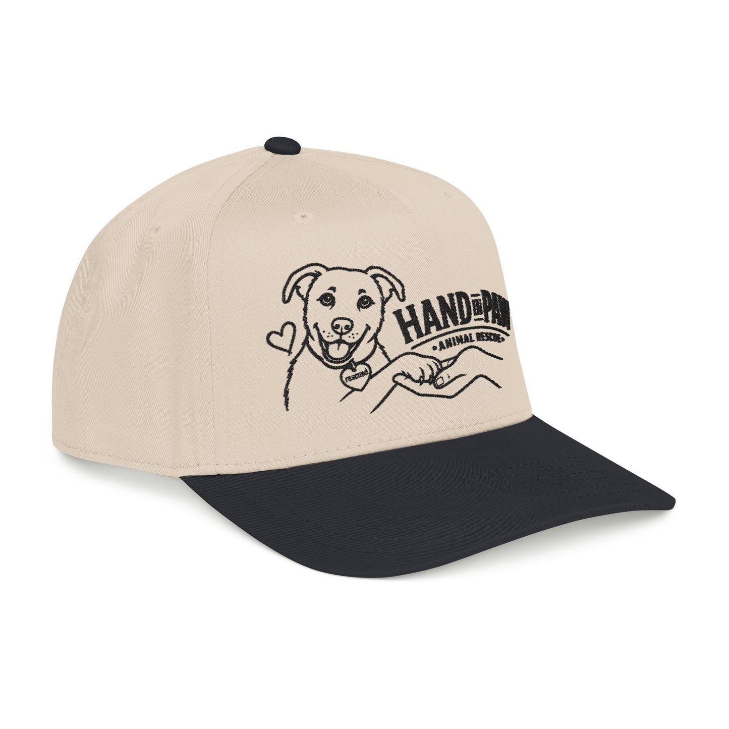 Mid Profile Baseball Cap - Embroidered Hand in Paw Design
