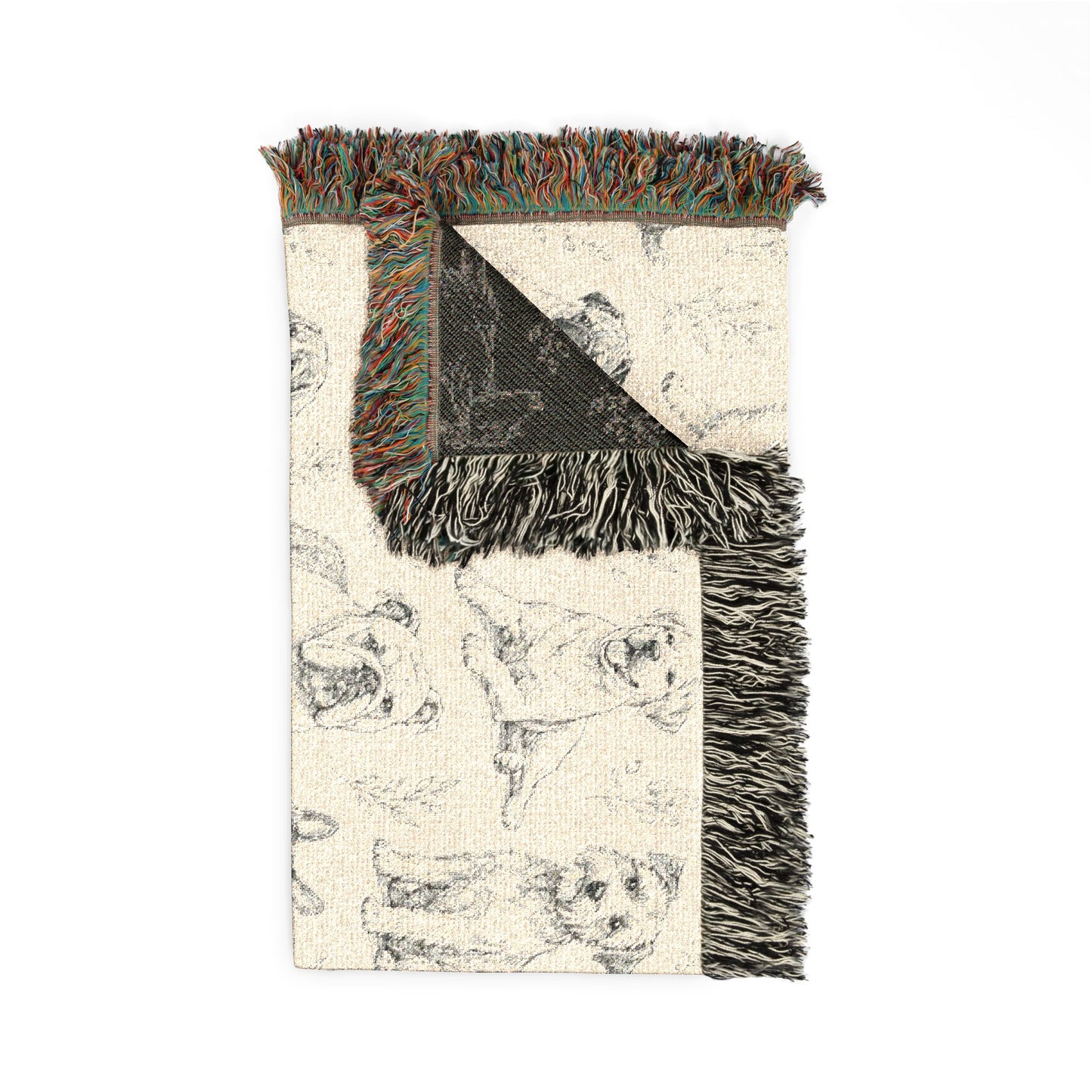 Artistic Drawn Dogs Woven Blanket