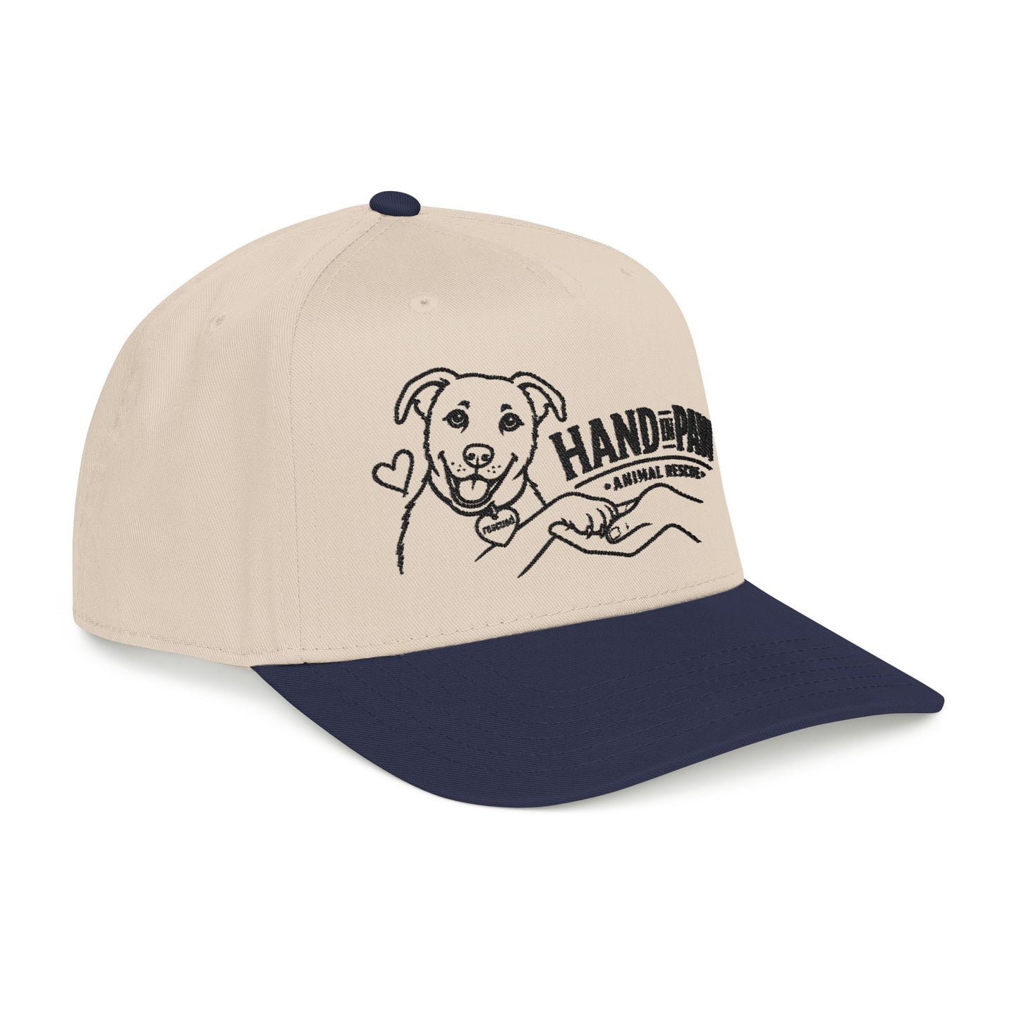 Mid Profile Baseball Cap - Embroidered Hand in Paw Design