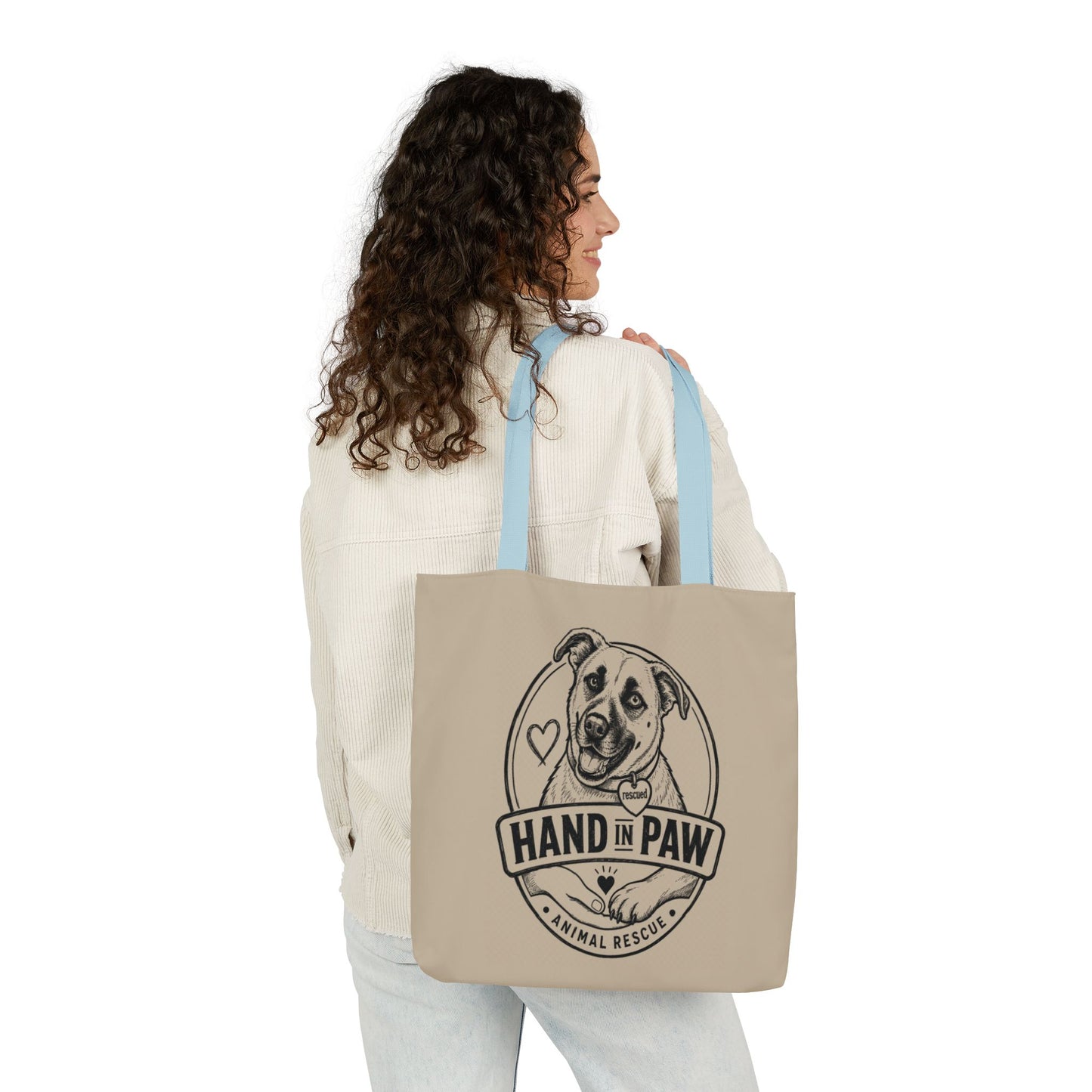 Canvas Tote Bag - Vintage Sketch Dogs Pattern