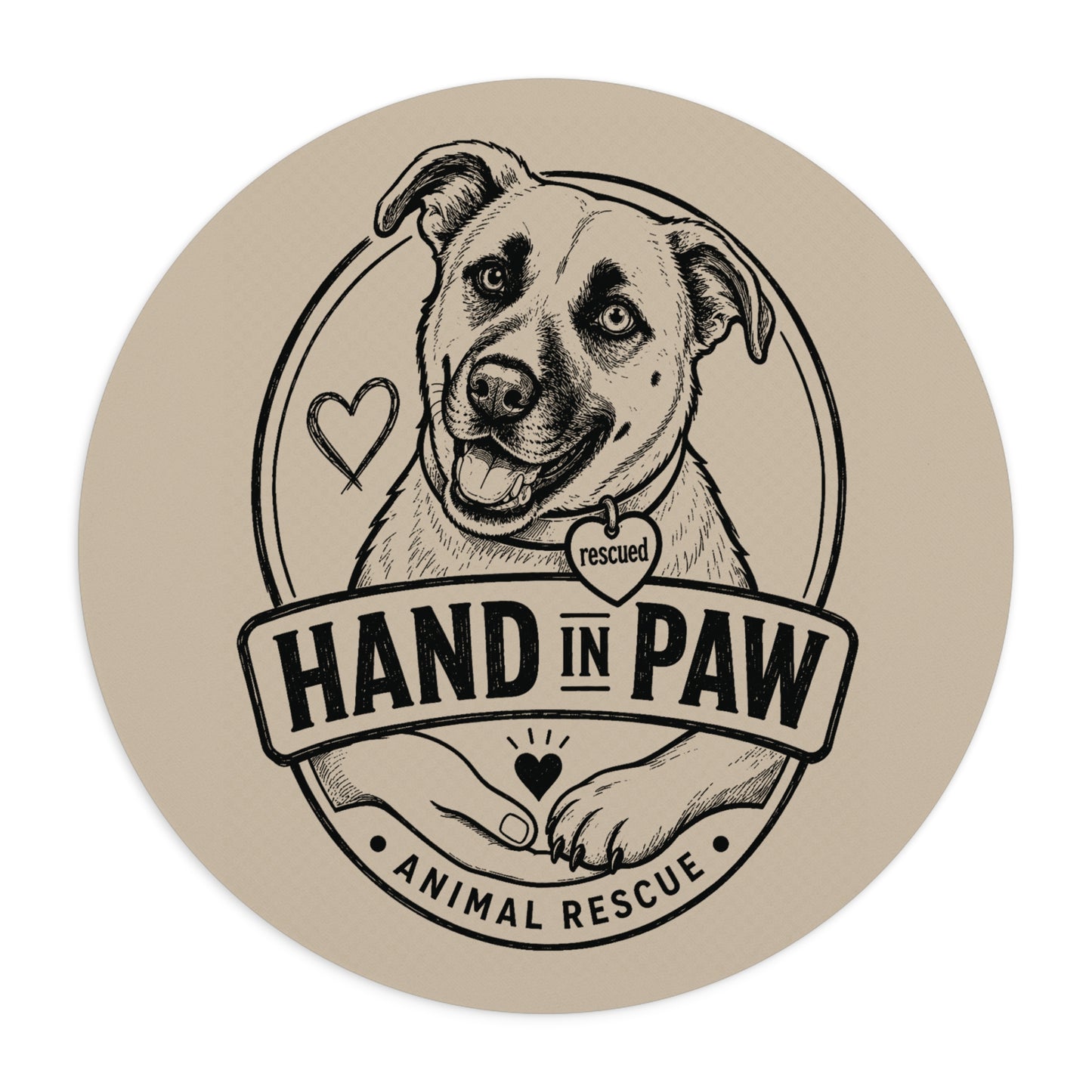 Hand in Paw Logo Design Mouse Pad