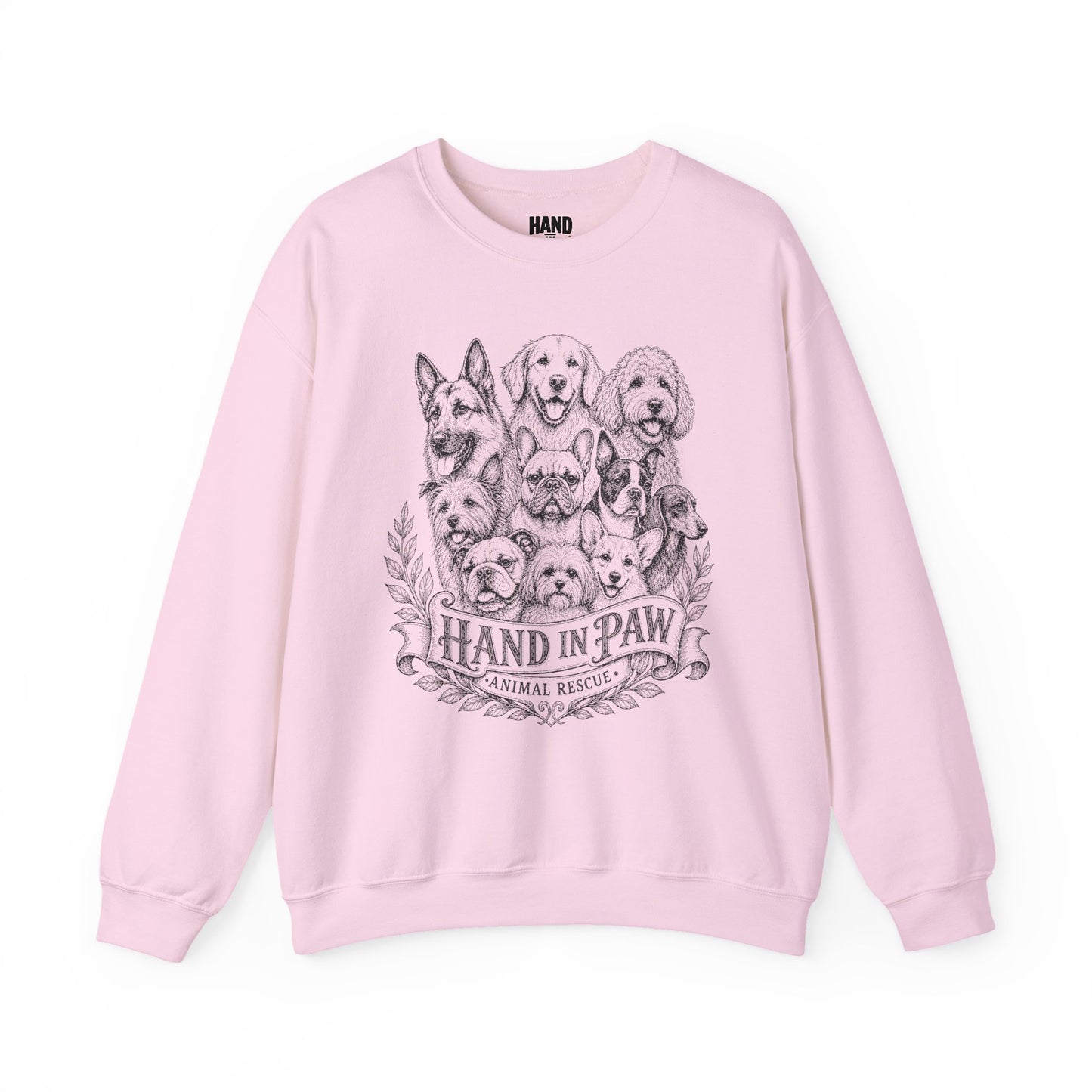 Hand in Paw Animal Rescue - Vintage Animal Sketch Unisex Crewneck Sweatshirt