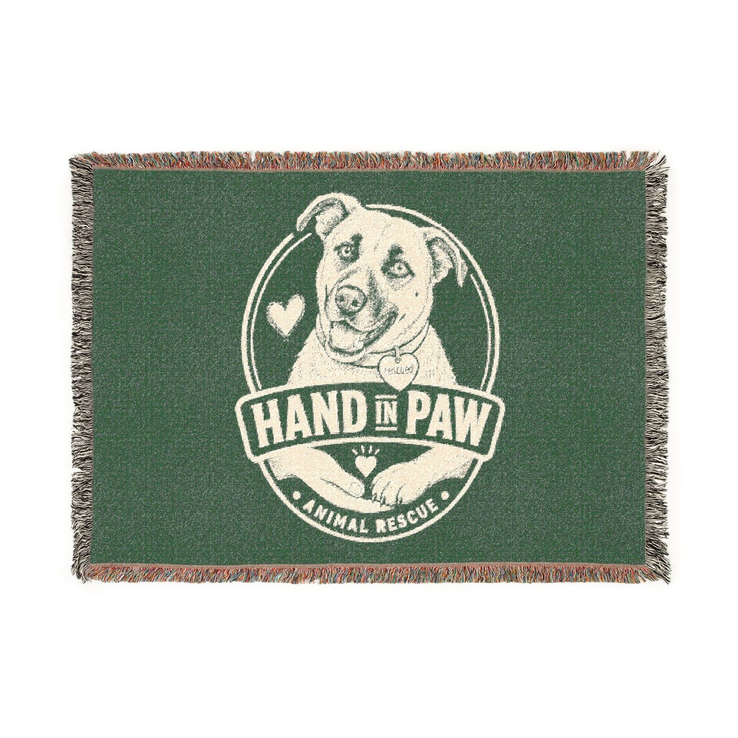 Hand in Paw Logo Woven Green Blanket