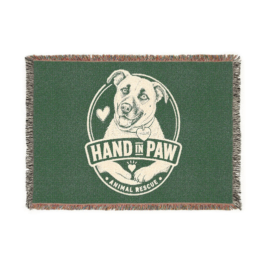 Hand in Paw Logo Woven Green Blanket