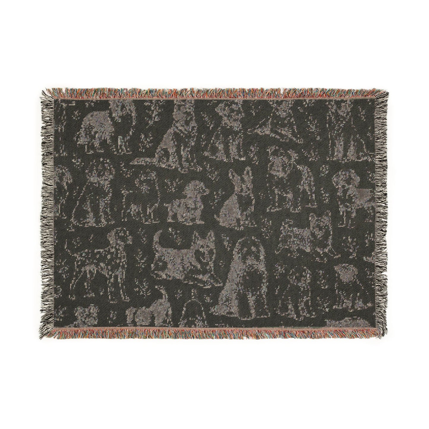 Artistic Drawn Dogs Woven Blanket
