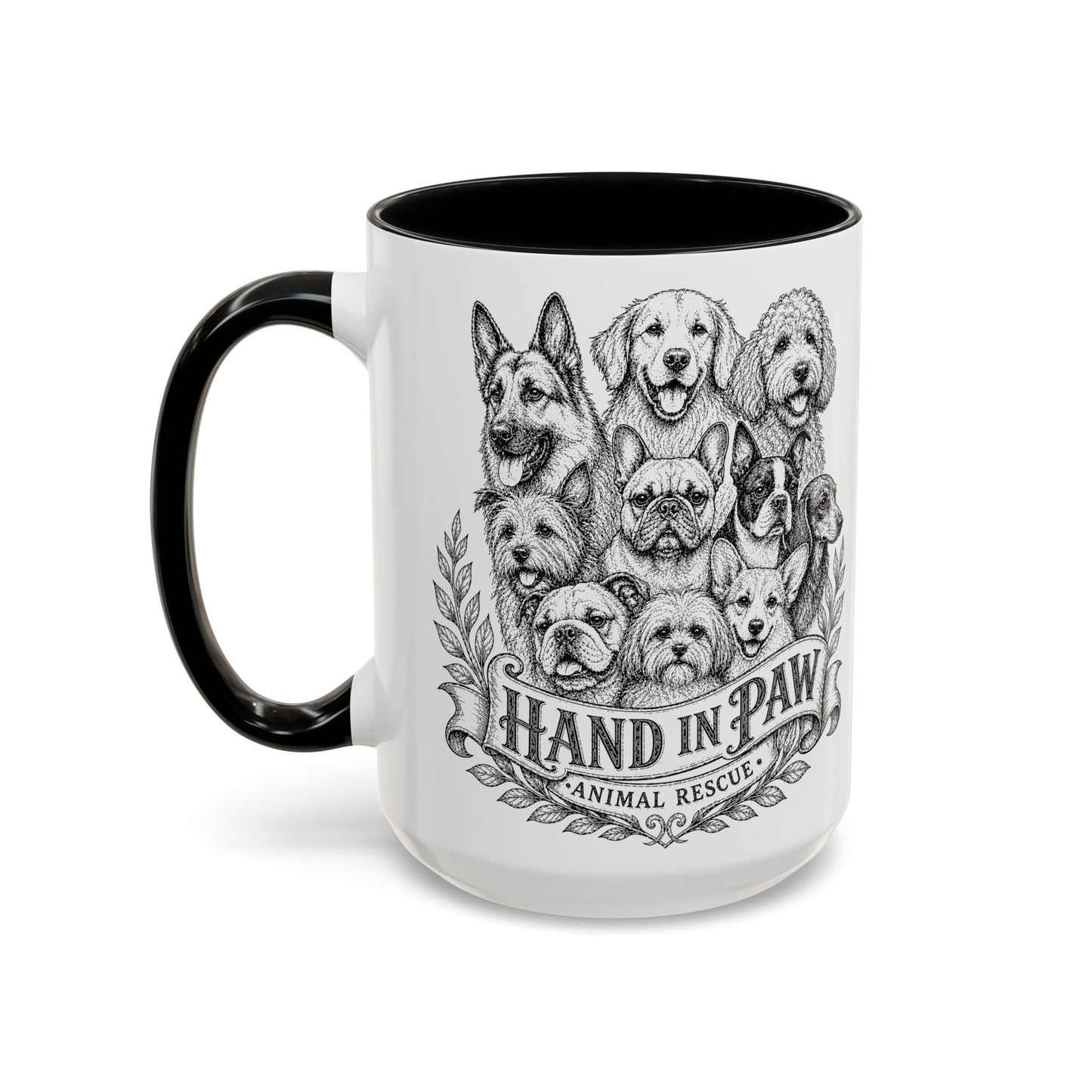 Vintage Animal Sketch Hand in Paw Logo Mug