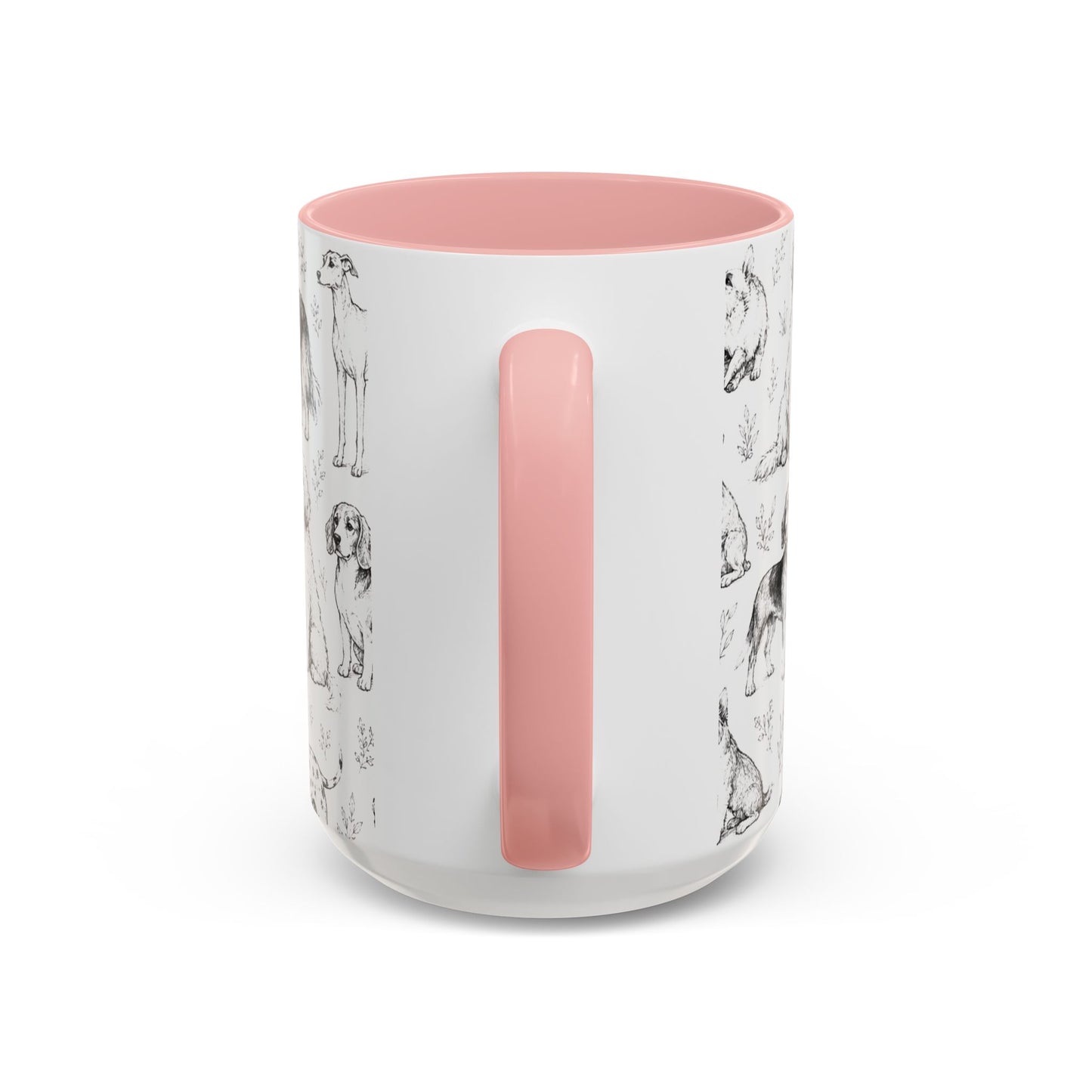Dog Pattern Accent Coffee Mug 15 oz