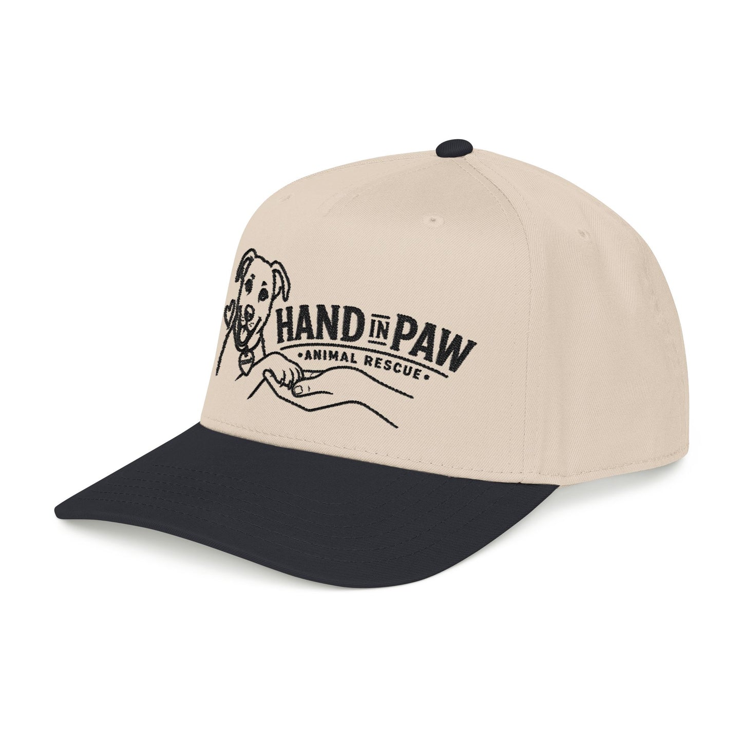 Mid Profile Baseball Cap - Embroidered Hand in Paw Design