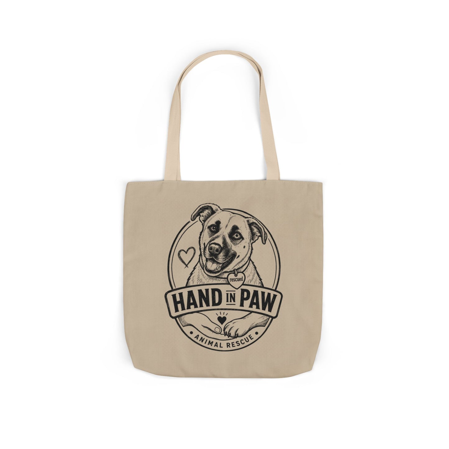 Canvas Tote Bag - Vintage Sketch Dogs Pattern