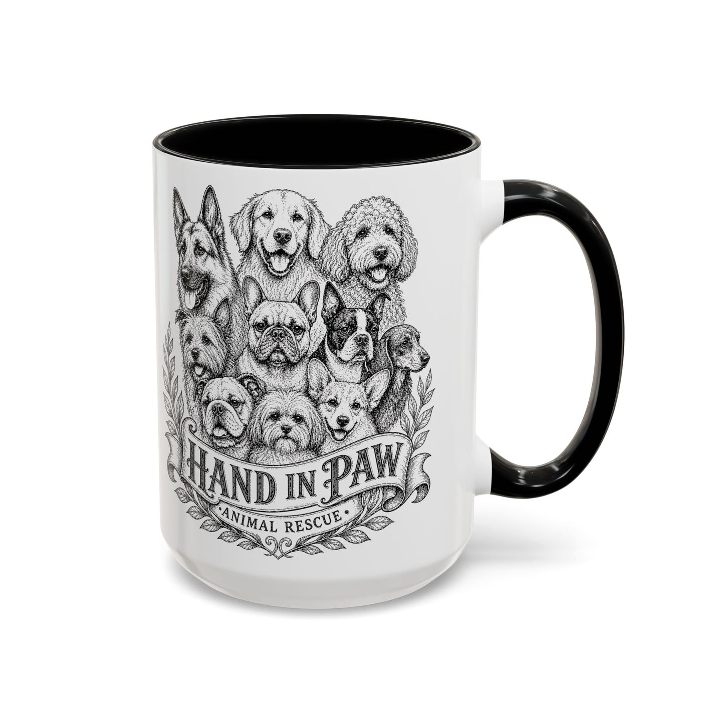 Vintage Animal Sketch Hand in Paw Logo Mug