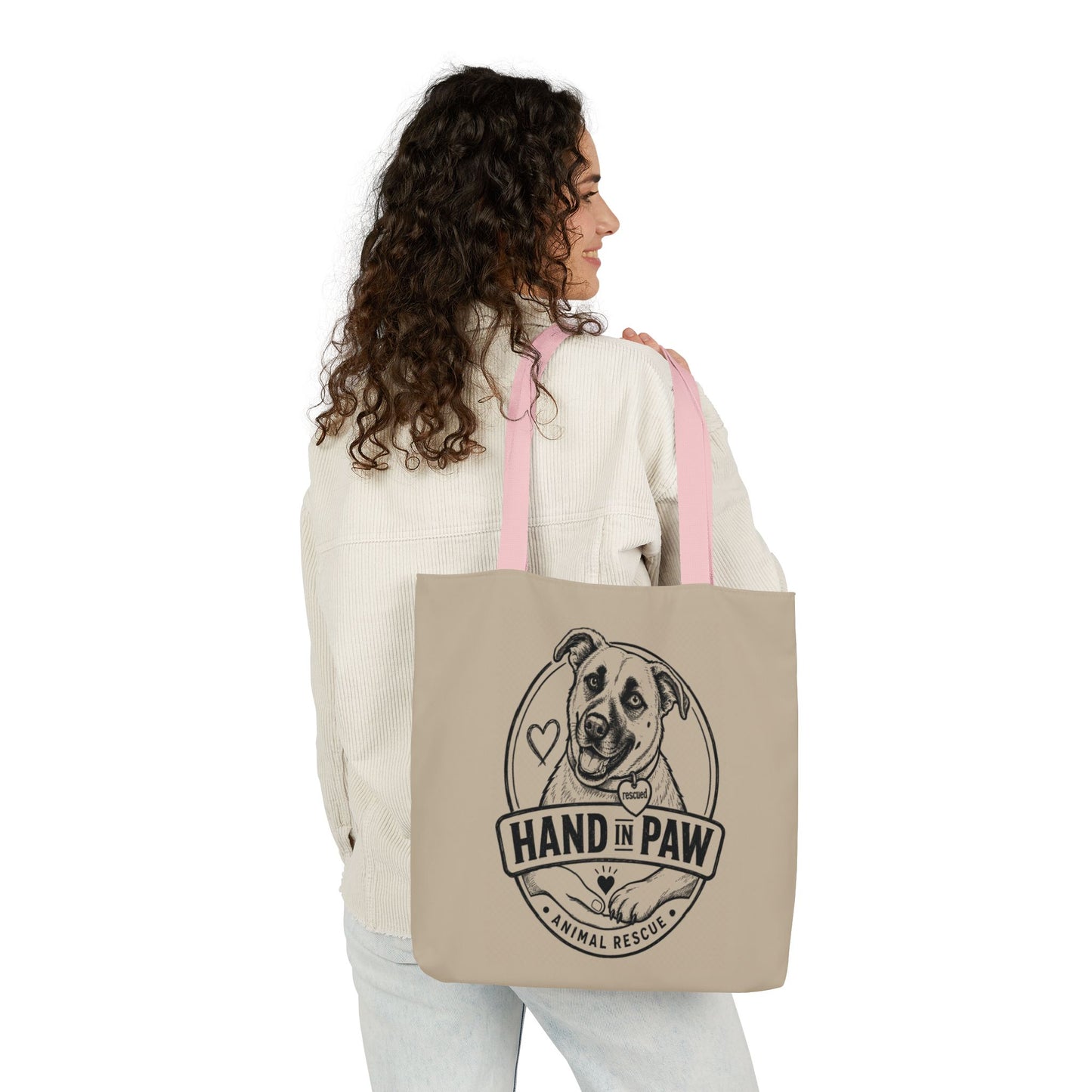 Canvas Tote Bag - Vintage Sketch Dogs Pattern