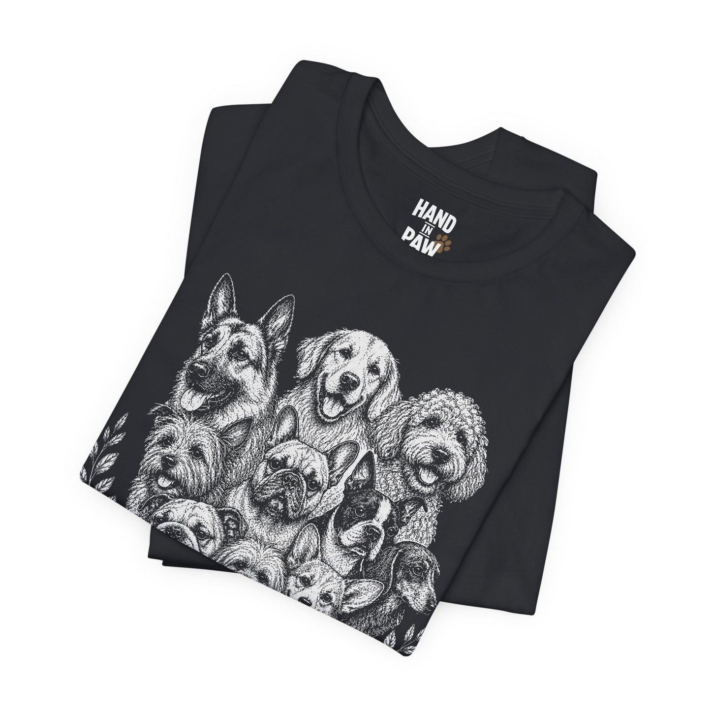 Hand in Paw Animal Rescue - Vintage Animal Sketch Logo T-Shirt