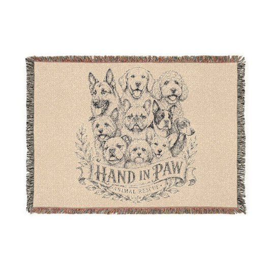 Vintage Sketch Dog Design - Woven Blanket