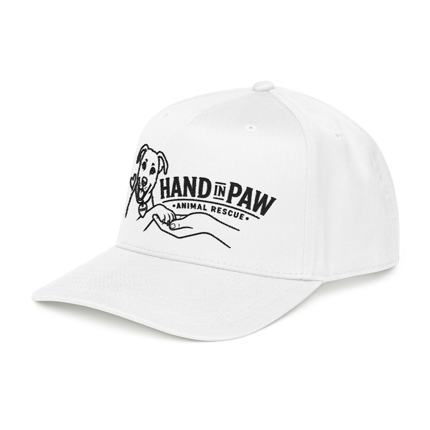 Mid Profile Baseball Cap - Embroidered Hand in Paw Design