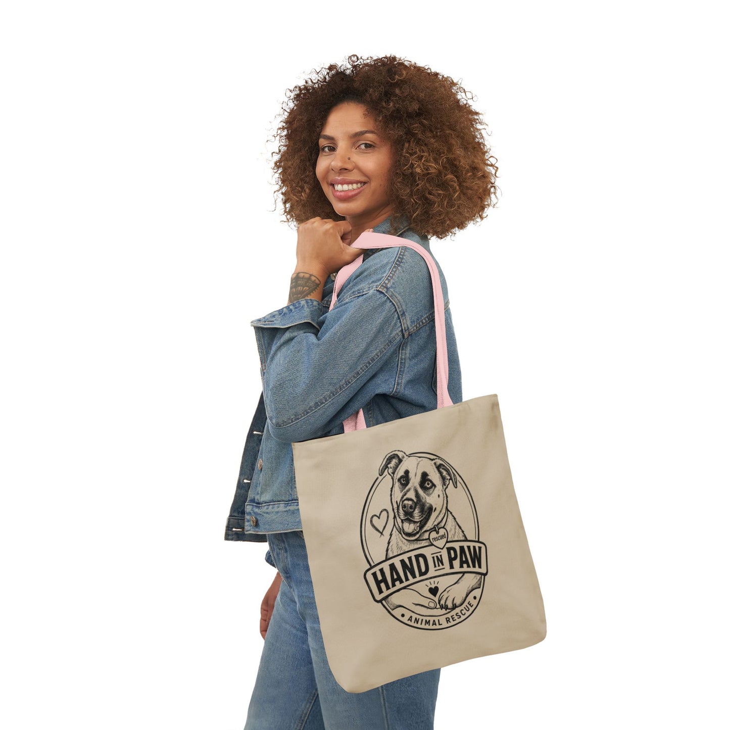 Canvas Tote Bag - Vintage Sketch Dogs Pattern