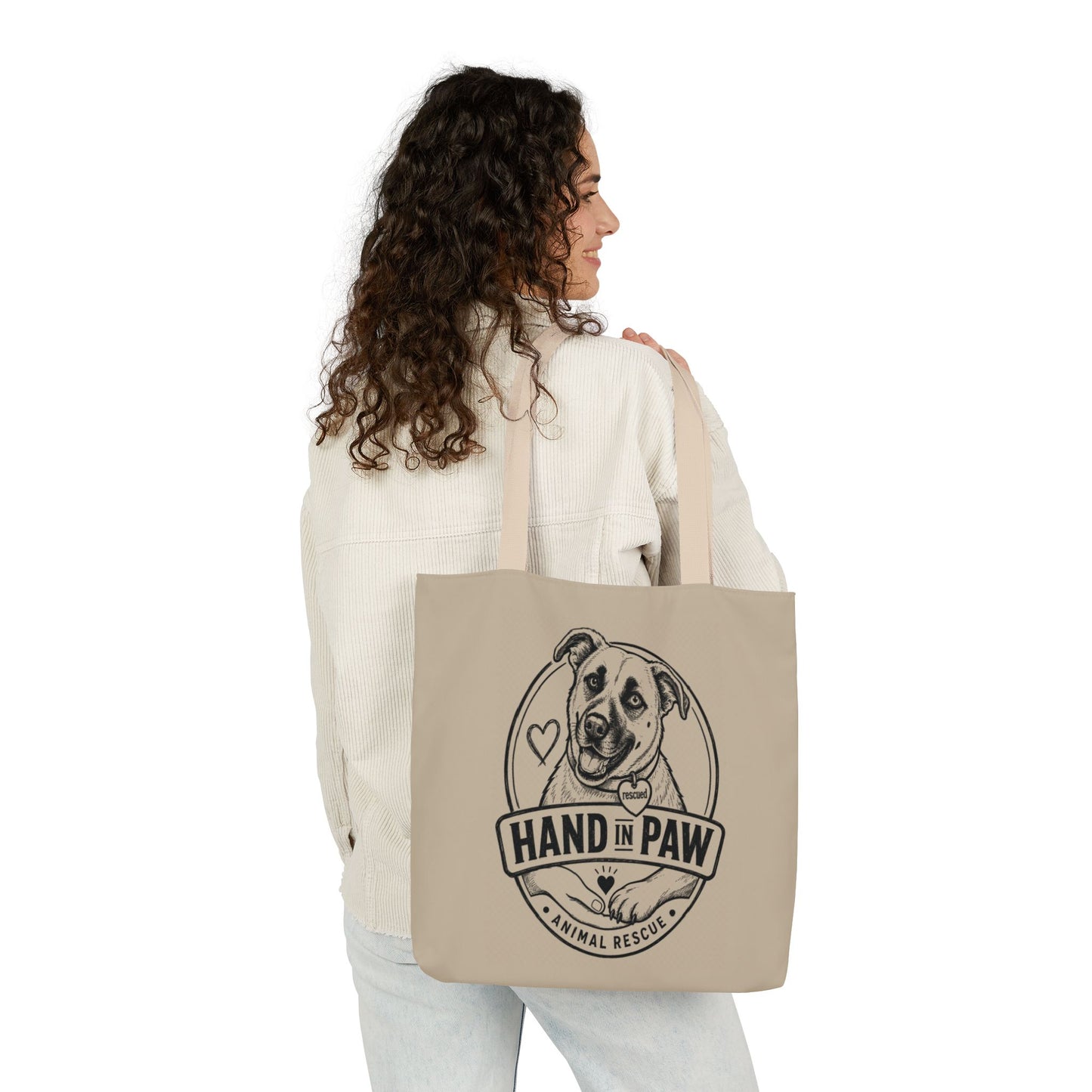 Canvas Tote Bag - Vintage Sketch Dogs Pattern