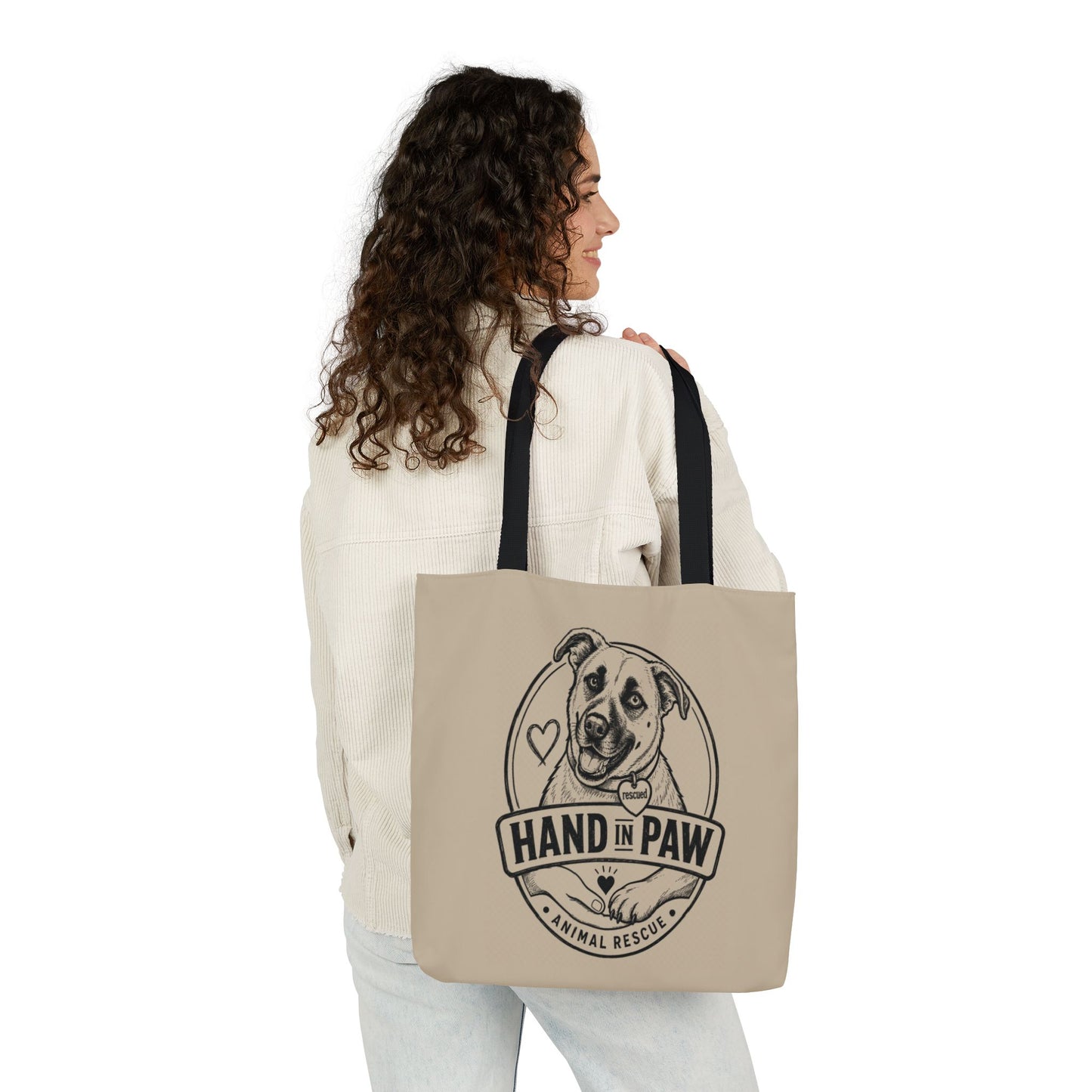 Canvas Tote Bag - Vintage Sketch Dogs Pattern