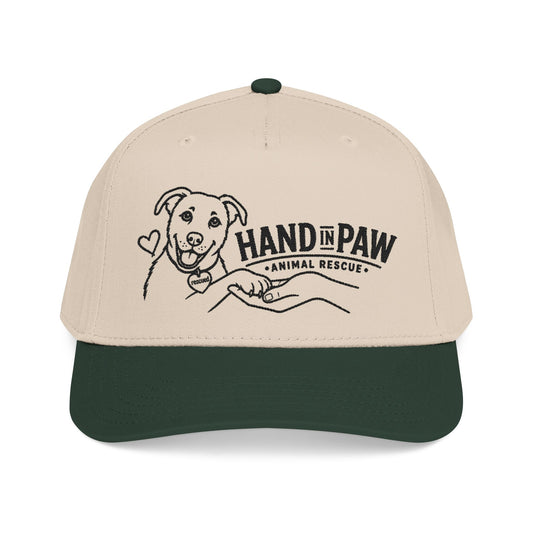 Mid Profile Baseball Cap - Embroidered Hand in Paw Design