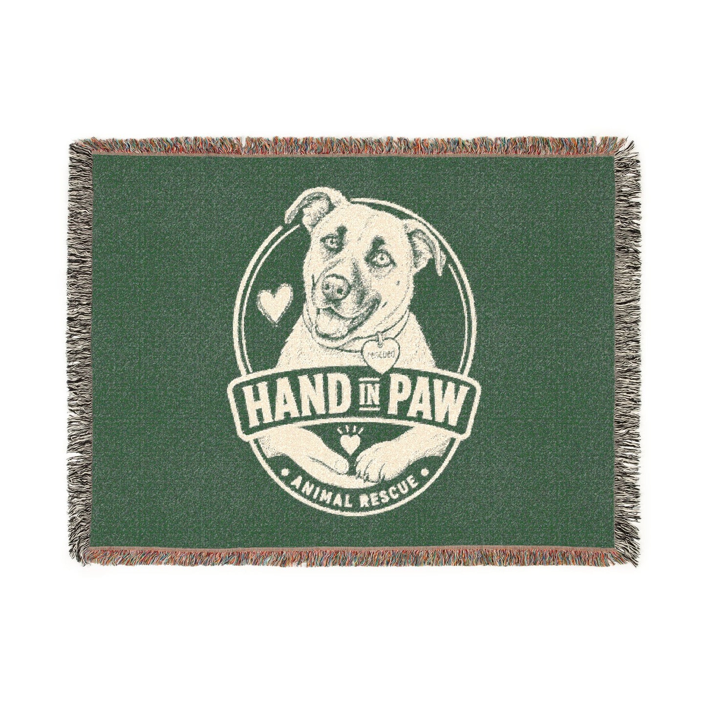 Hand in Paw Logo Woven Green Blanket