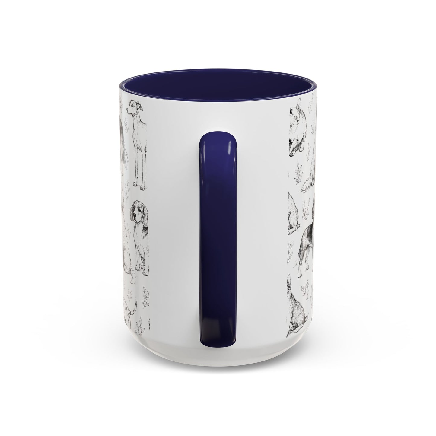 Dog Pattern Accent Coffee Mug 15 oz