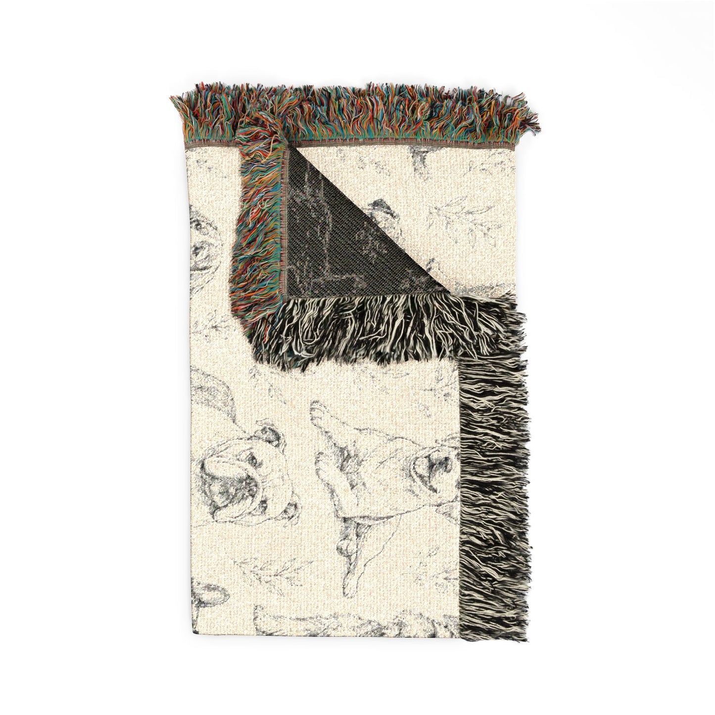 Artistic Drawn Dogs Woven Blanket