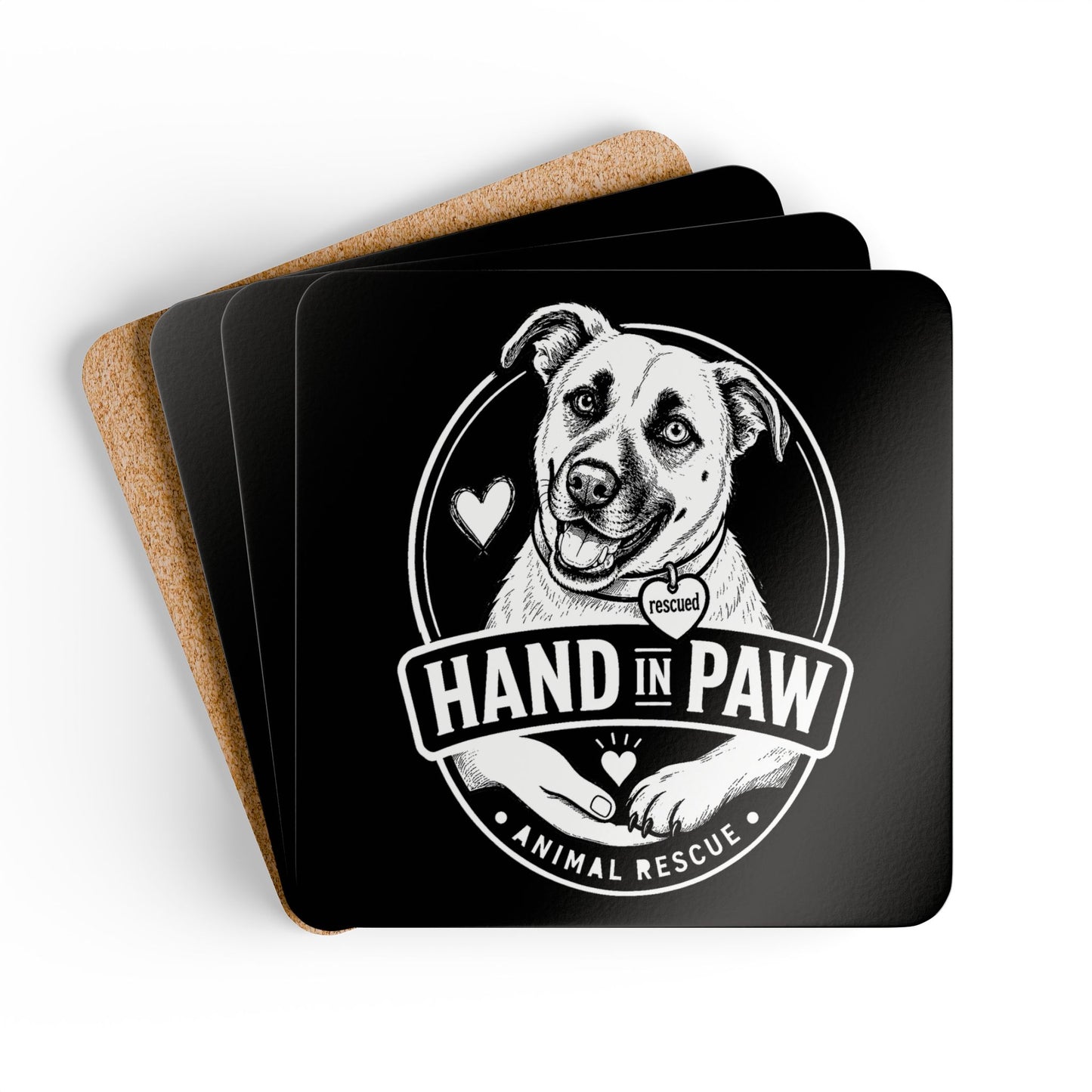 Hand in Paw Coaster Set — (4-Pack)