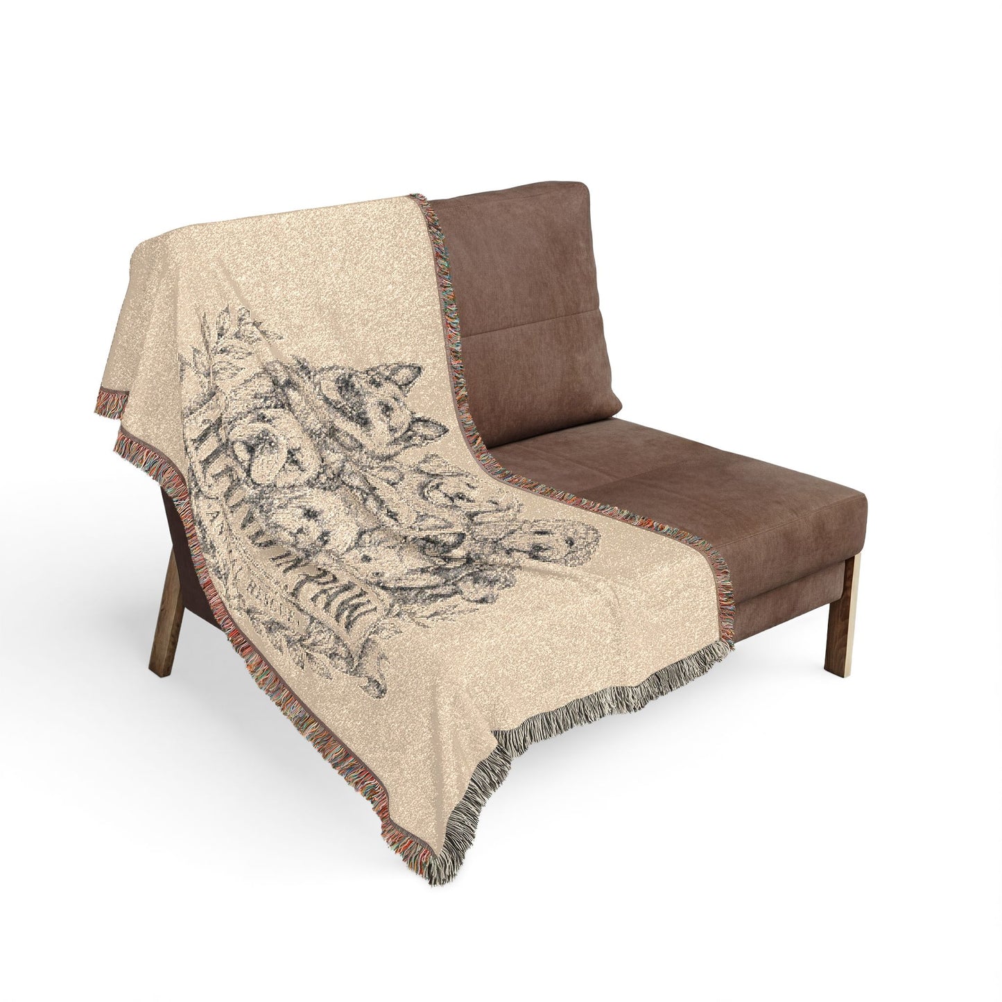 Vintage Sketch Dog Design - Woven Blanket