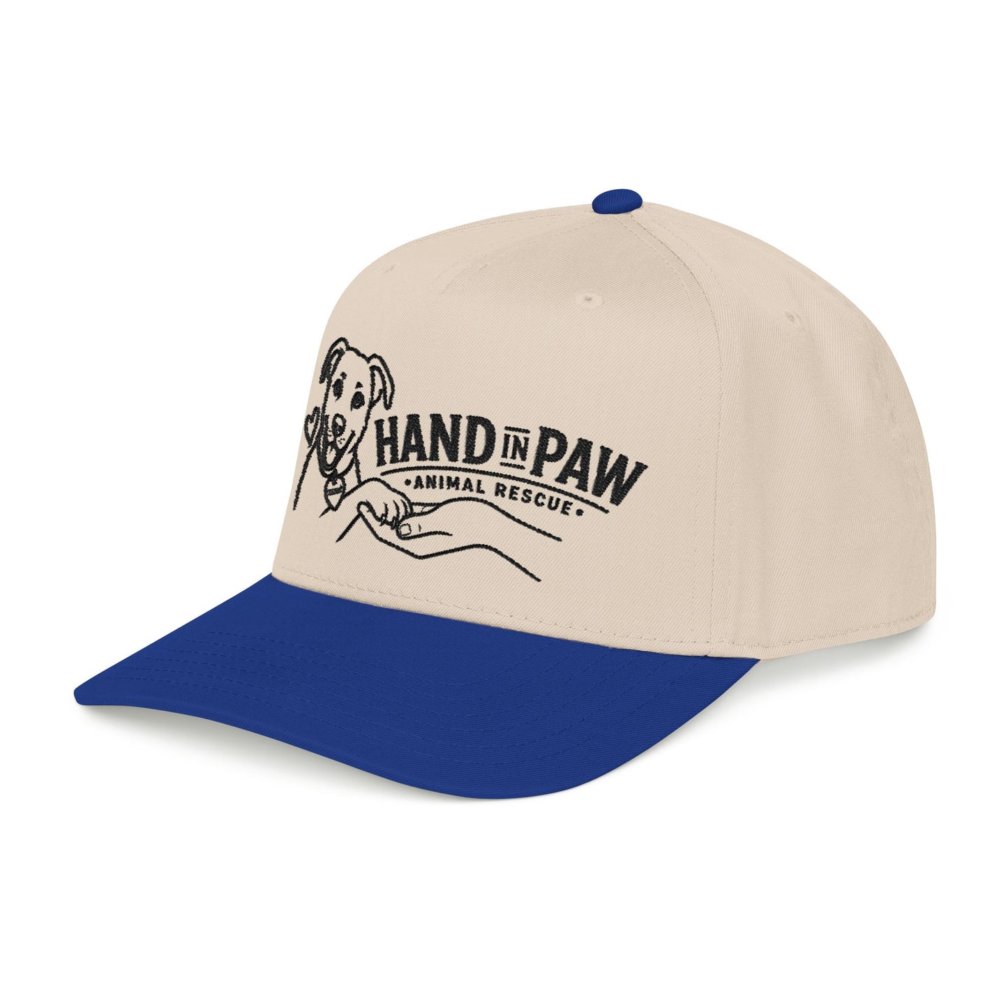 Mid Profile Baseball Cap - Embroidered Hand in Paw Design