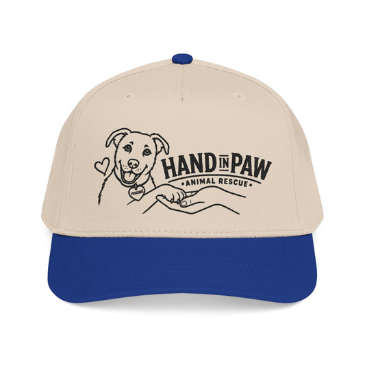 Mid Profile Baseball Cap - Embroidered Hand in Paw Design
