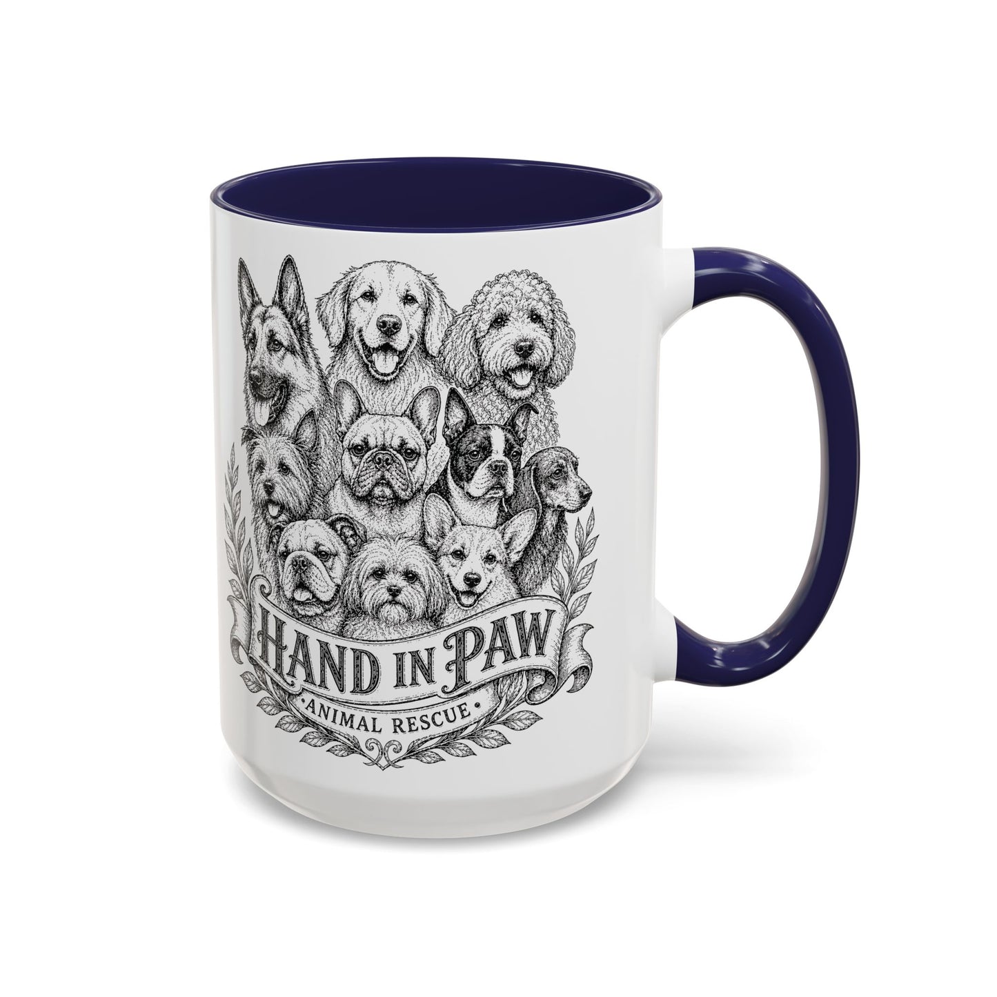Vintage Animal Sketch Hand in Paw Logo Mug