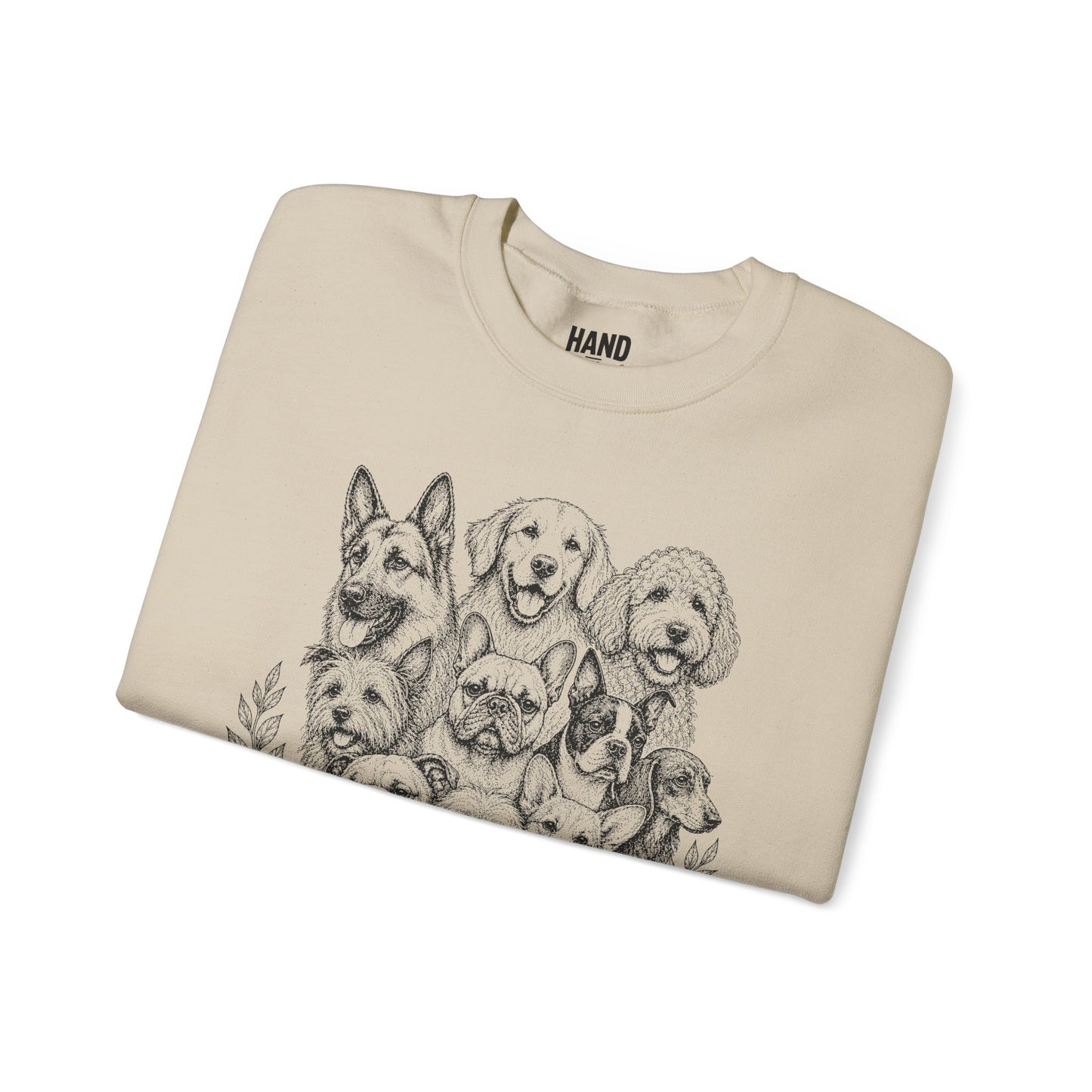 Hand in Paw Animal Rescue - Vintage Animal Sketch Unisex Crewneck Sweatshirt