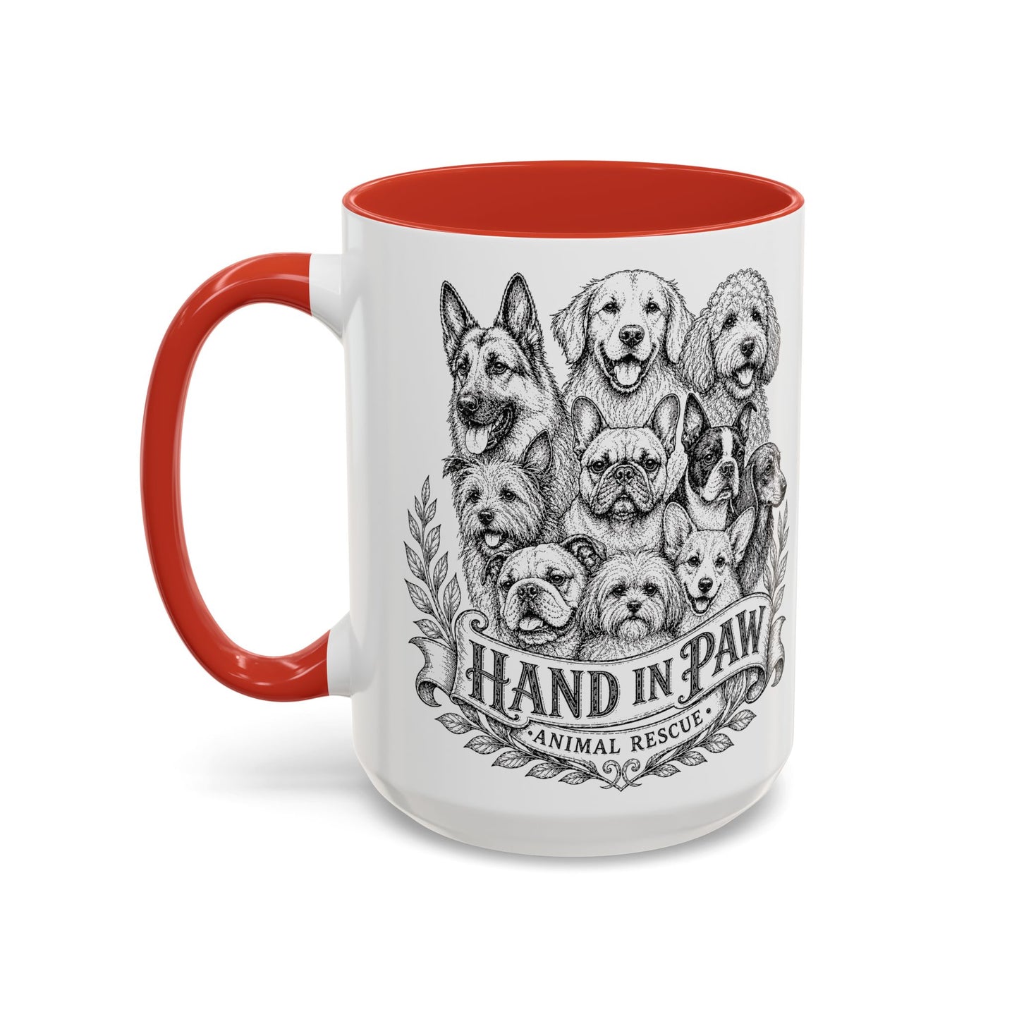 Vintage Animal Sketch Hand in Paw Logo Mug