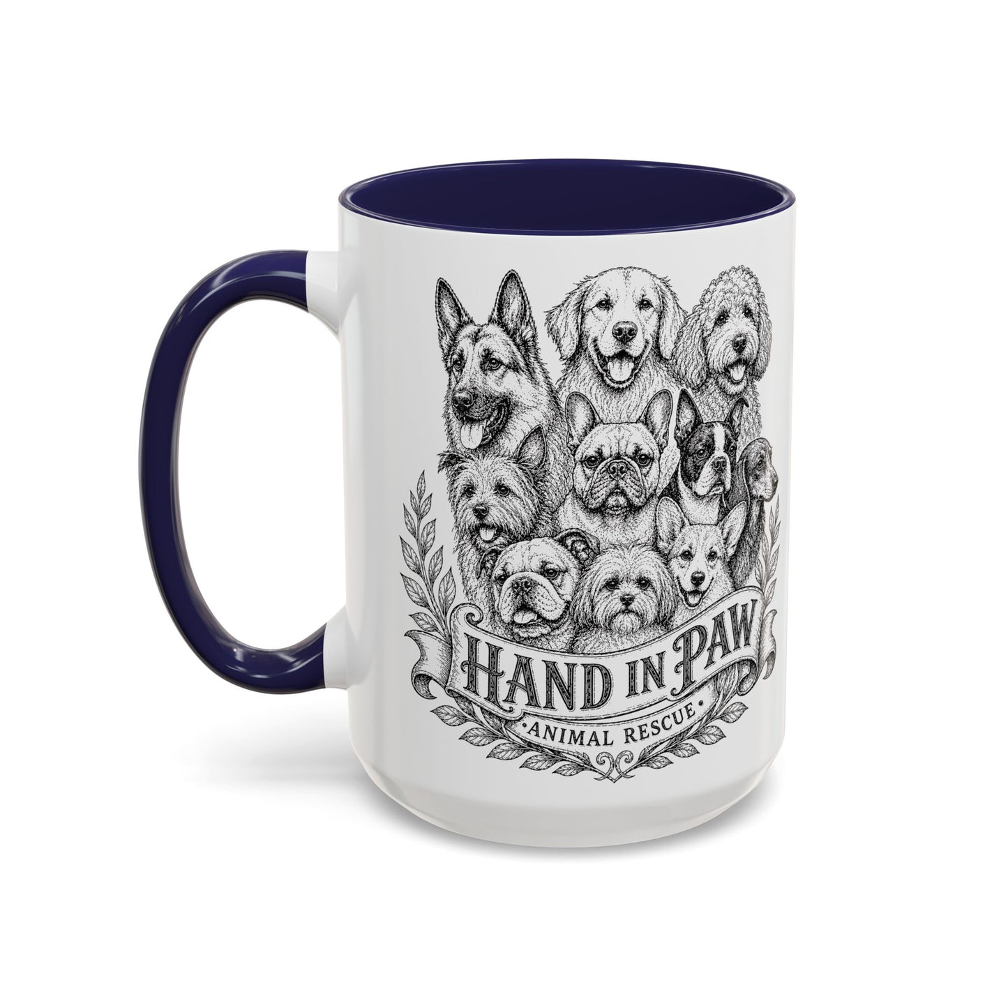 Vintage Animal Sketch Hand in Paw Logo Mug