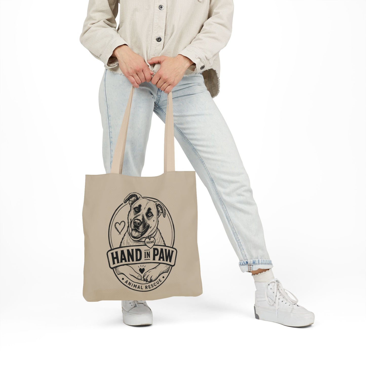 Canvas Tote Bag - Vintage Sketch Dogs Pattern