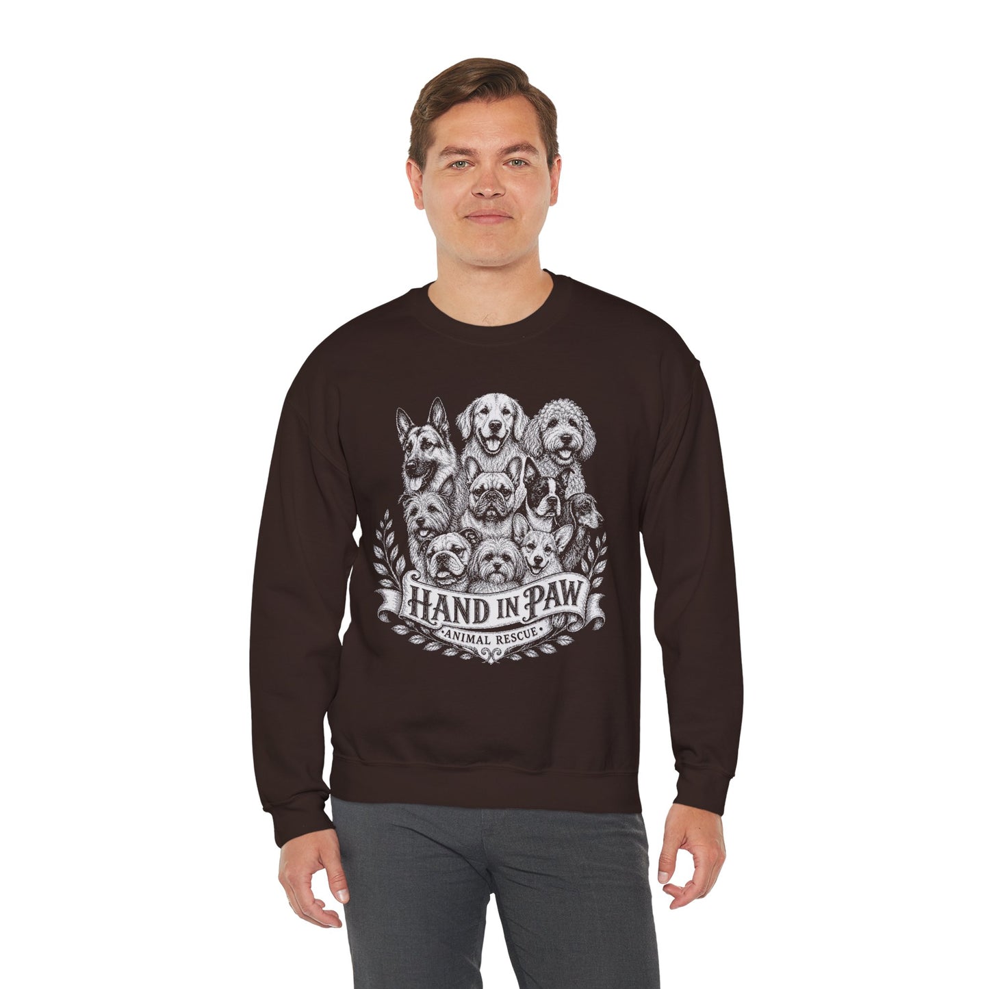 Hand in Paw Animal Rescue - Vintage Animal Sketch Unisex Crewneck Sweatshirt