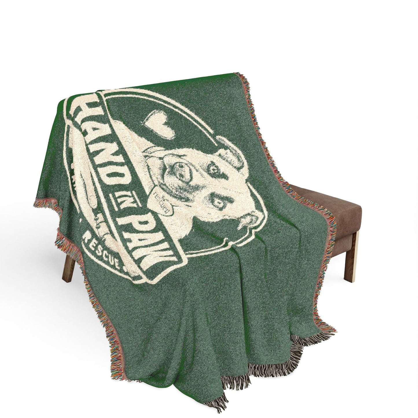 Hand in Paw Logo Woven Green Blanket