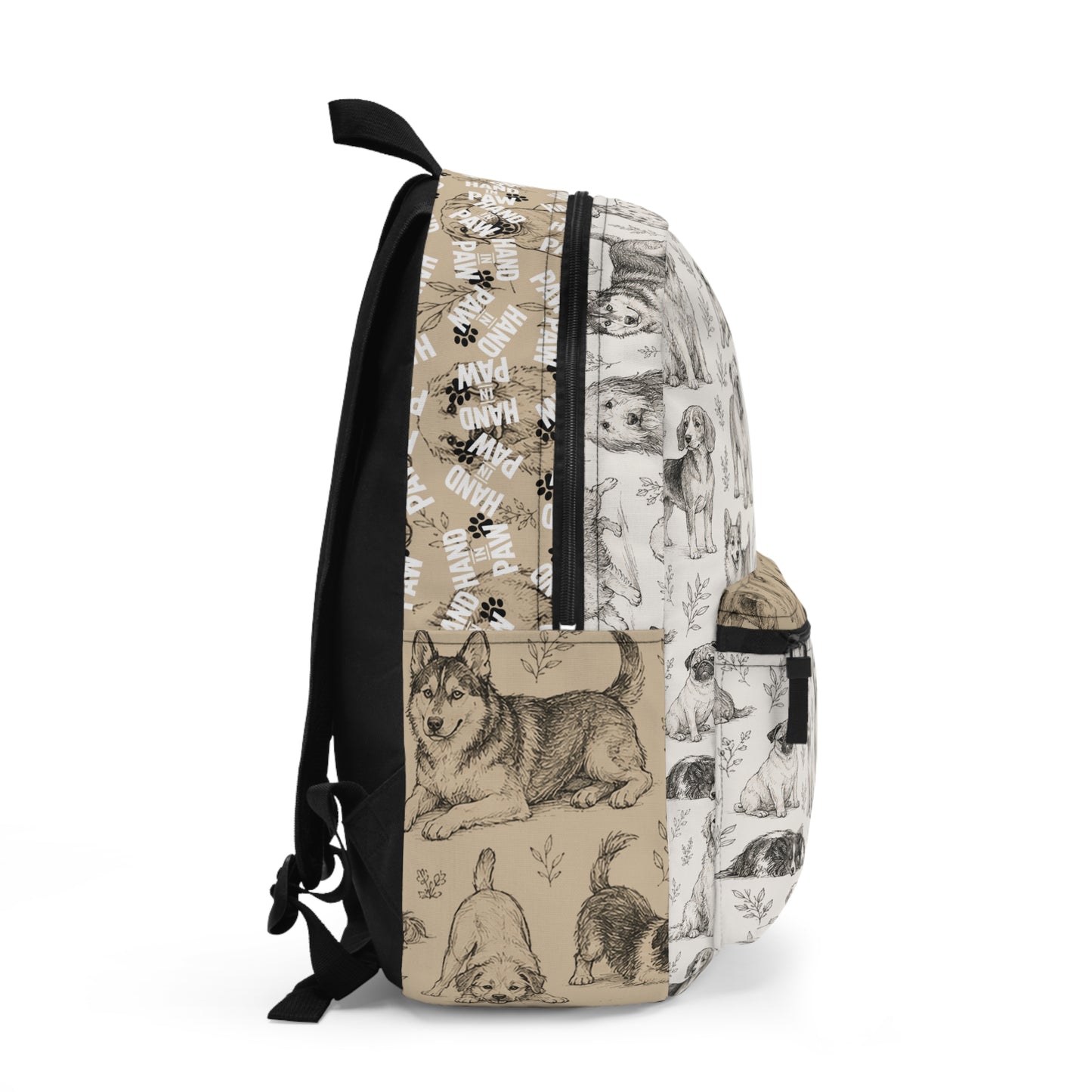Hand in Paw Dog Pattern Backpack & Travel Bag