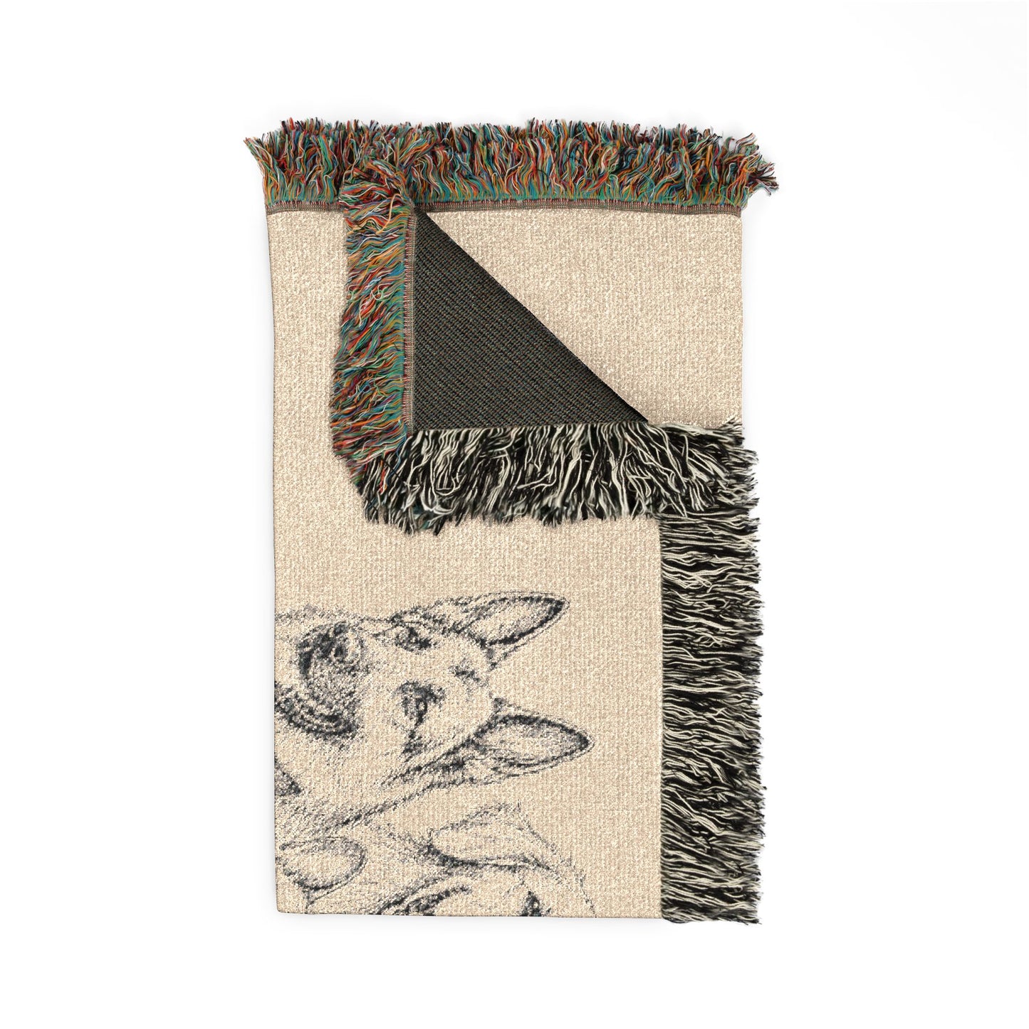 Vintage Sketch Dog Design - Woven Blanket