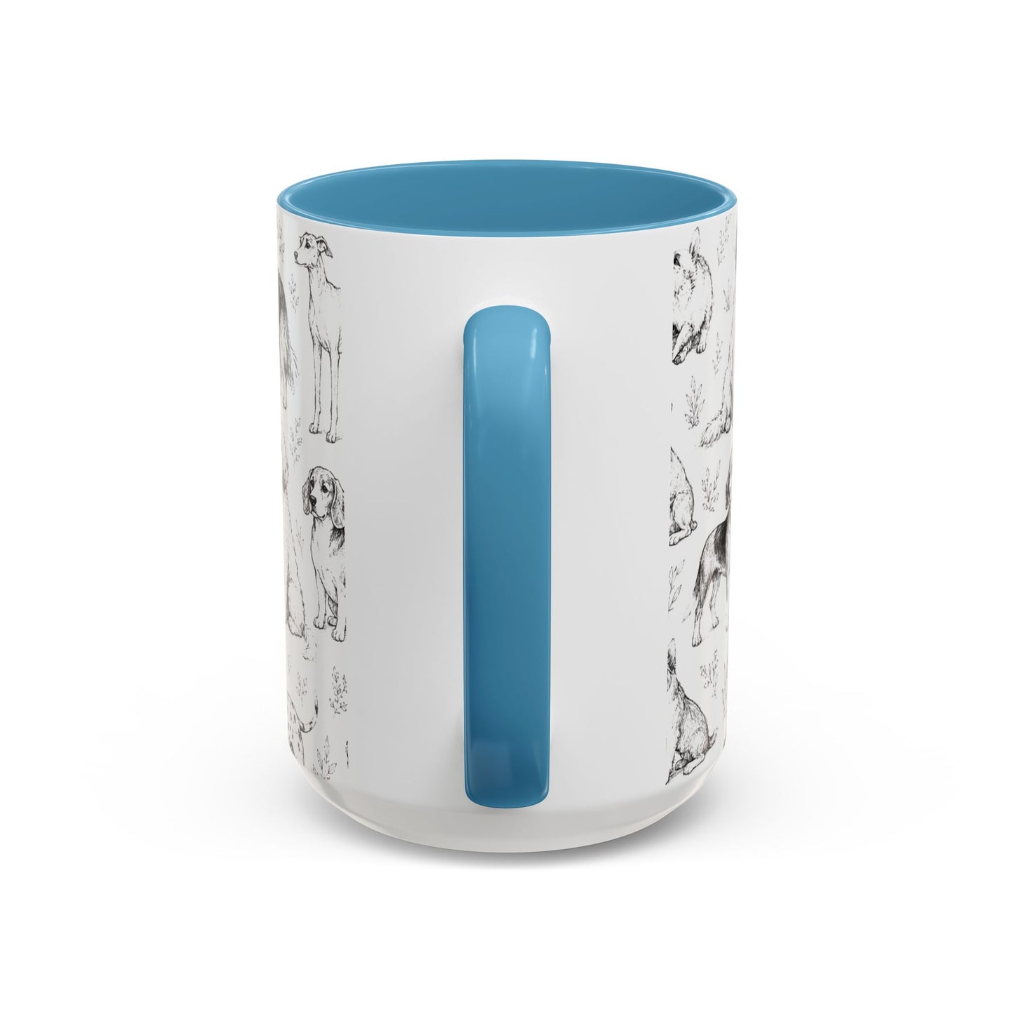 Dog Pattern Accent Coffee Mug 15 oz