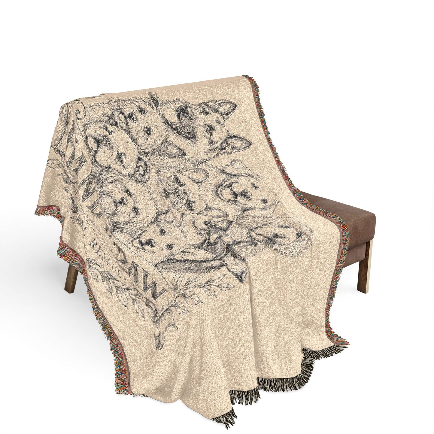 Vintage Sketch Dog Design - Woven Blanket