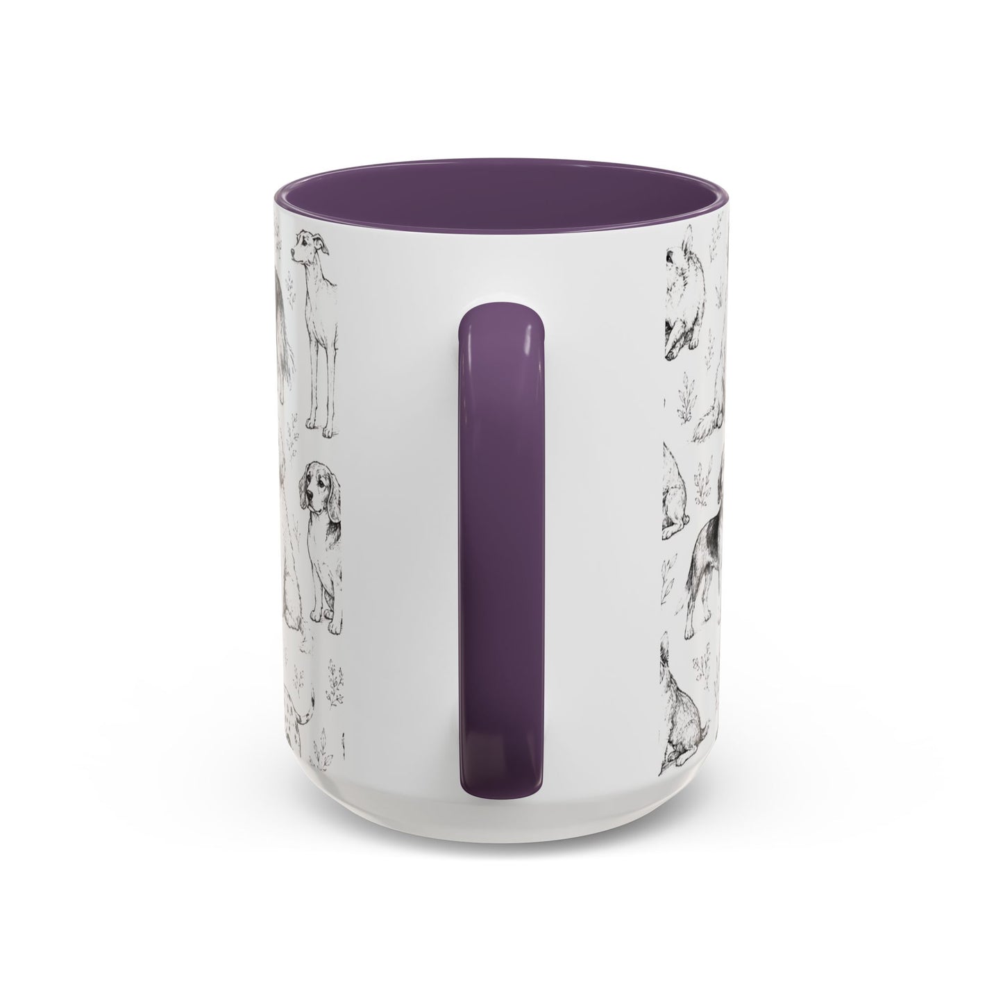 Dog Pattern Accent Coffee Mug 15 oz