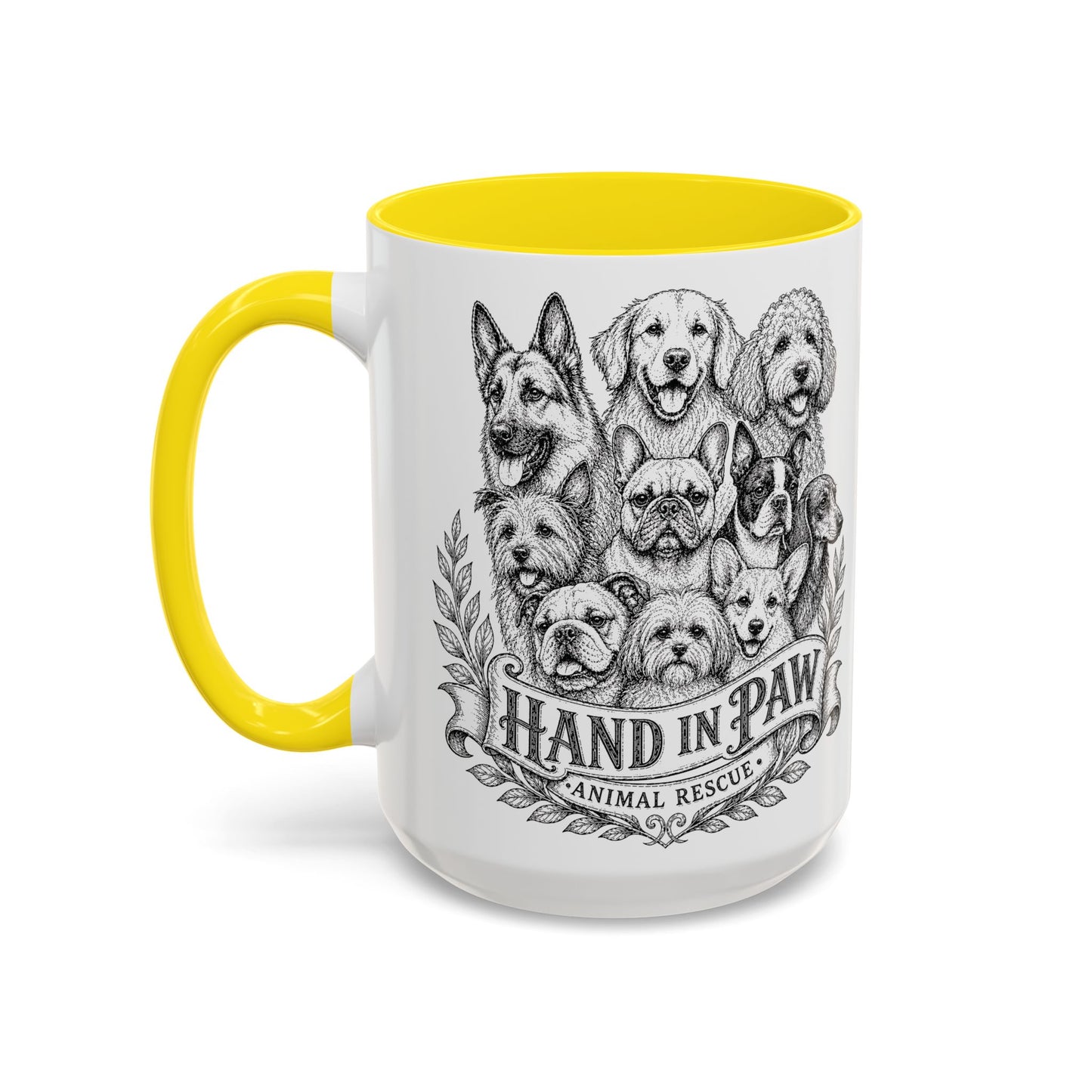 Vintage Animal Sketch Hand in Paw Logo Mug