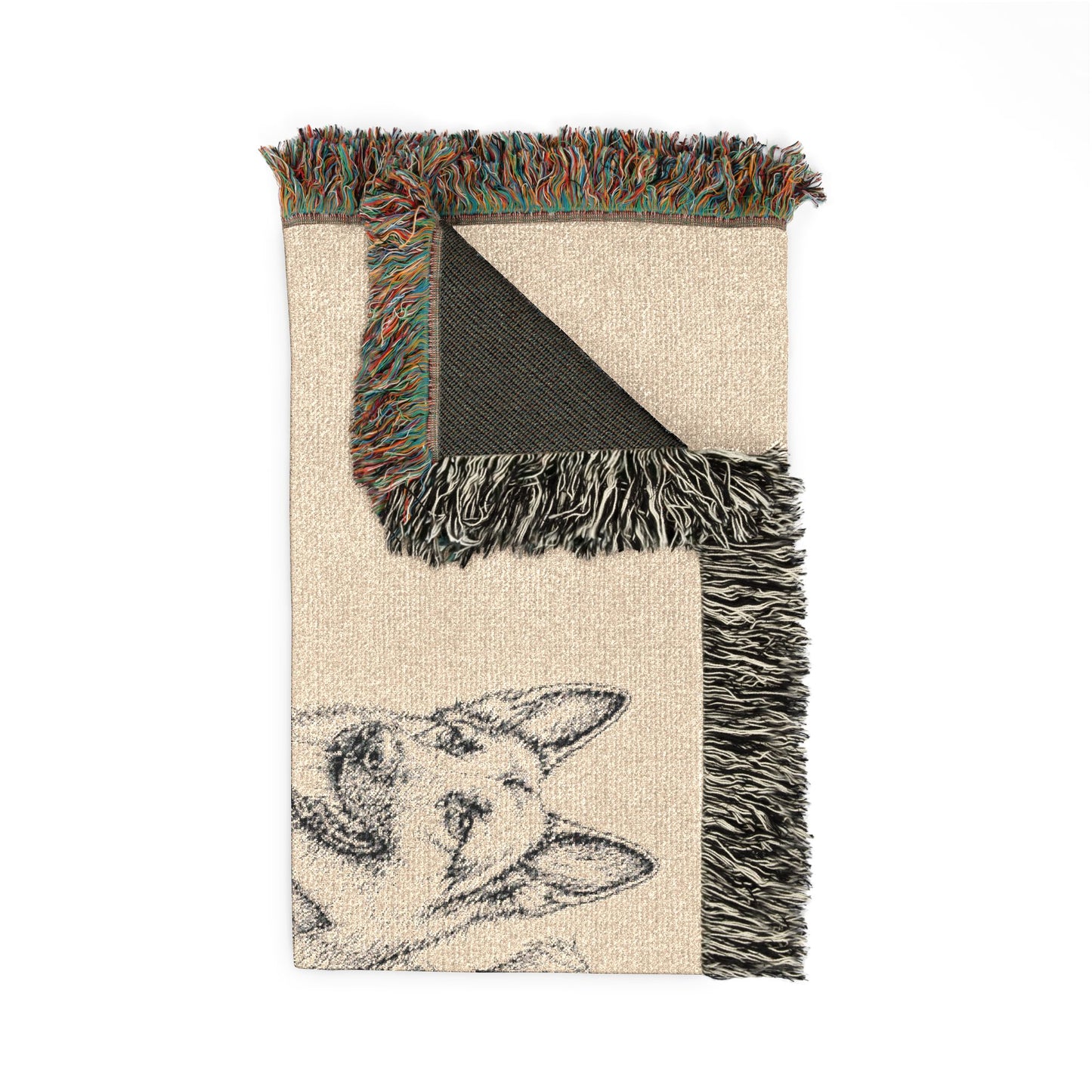 Vintage Sketch Dog Design - Woven Blanket