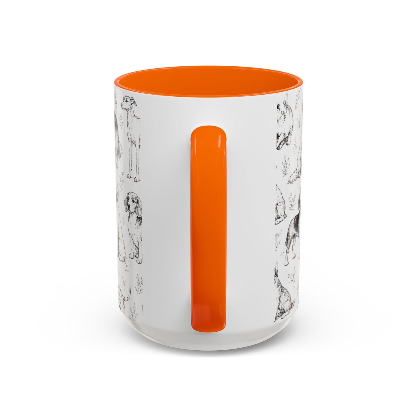 Dog Pattern Accent Coffee Mug 15 oz