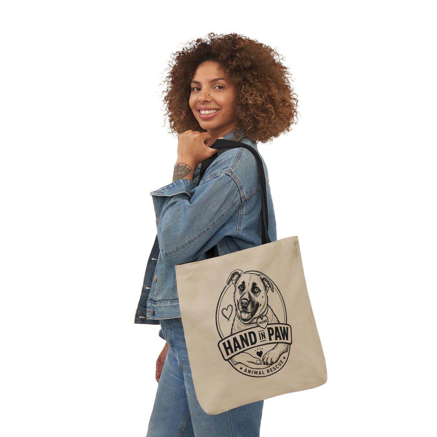 Canvas Tote Bag - Vintage Sketch Dogs Pattern