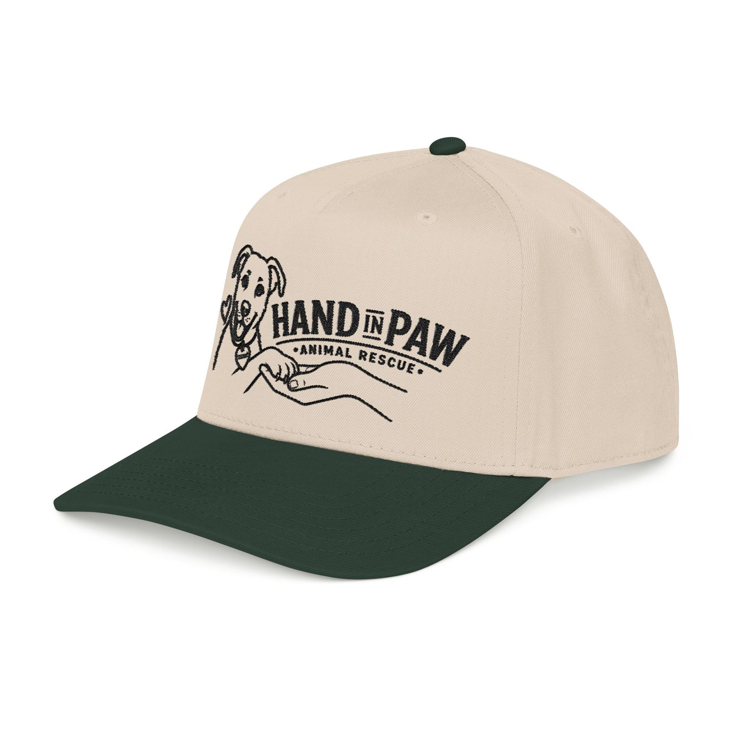 Mid Profile Baseball Cap - Embroidered Hand in Paw Design