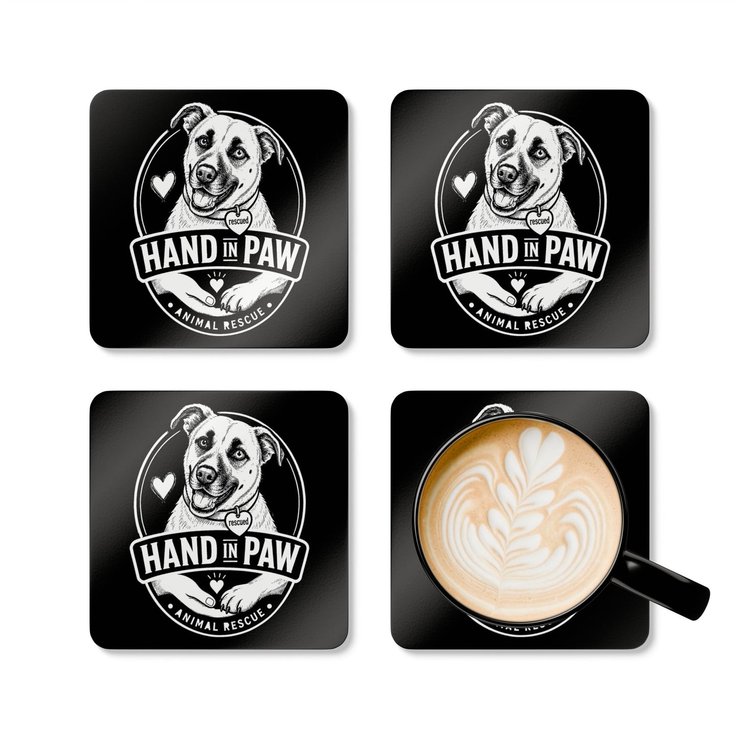 Hand in Paw Coaster Set — (4-Pack)
