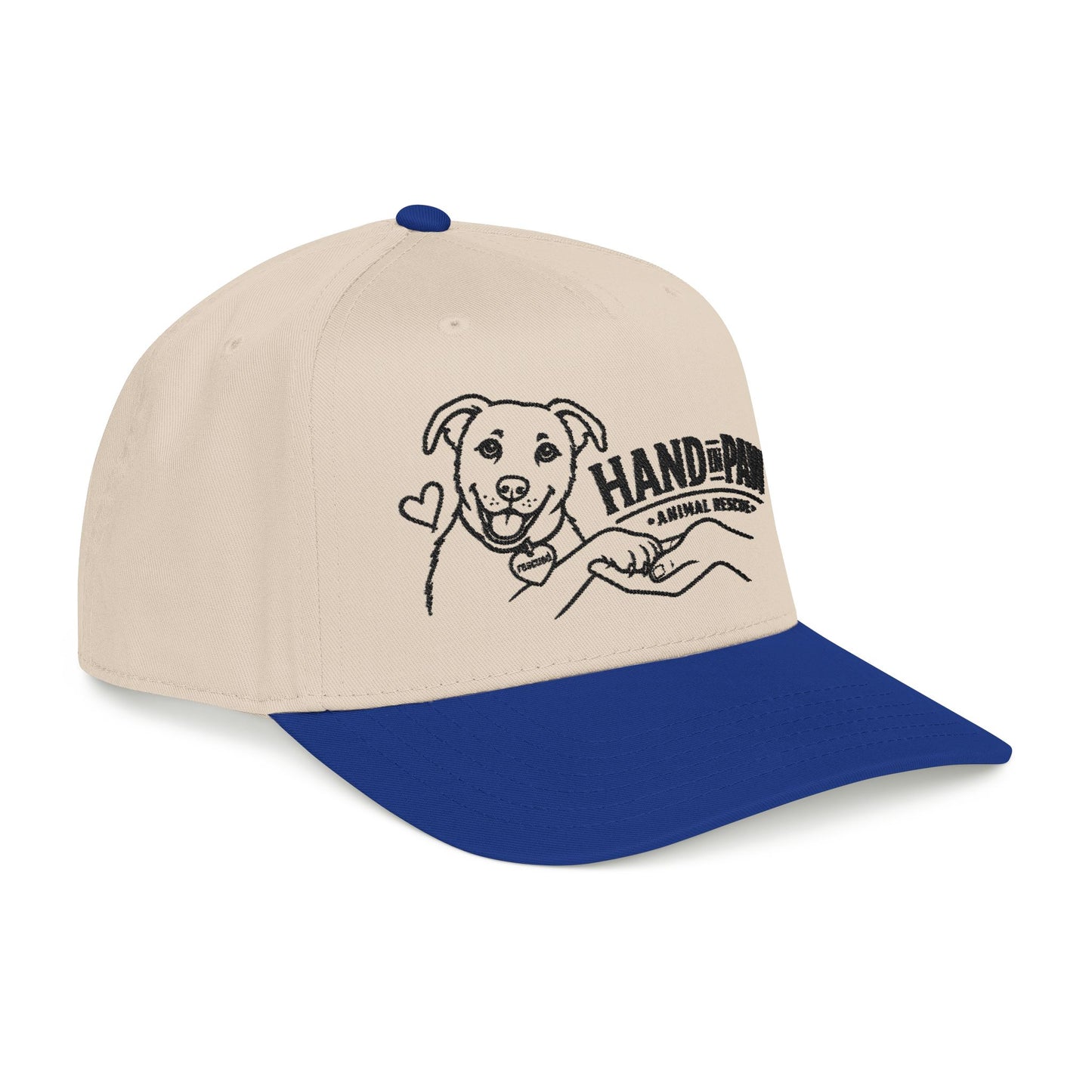 Mid Profile Baseball Cap - Embroidered Hand in Paw Design